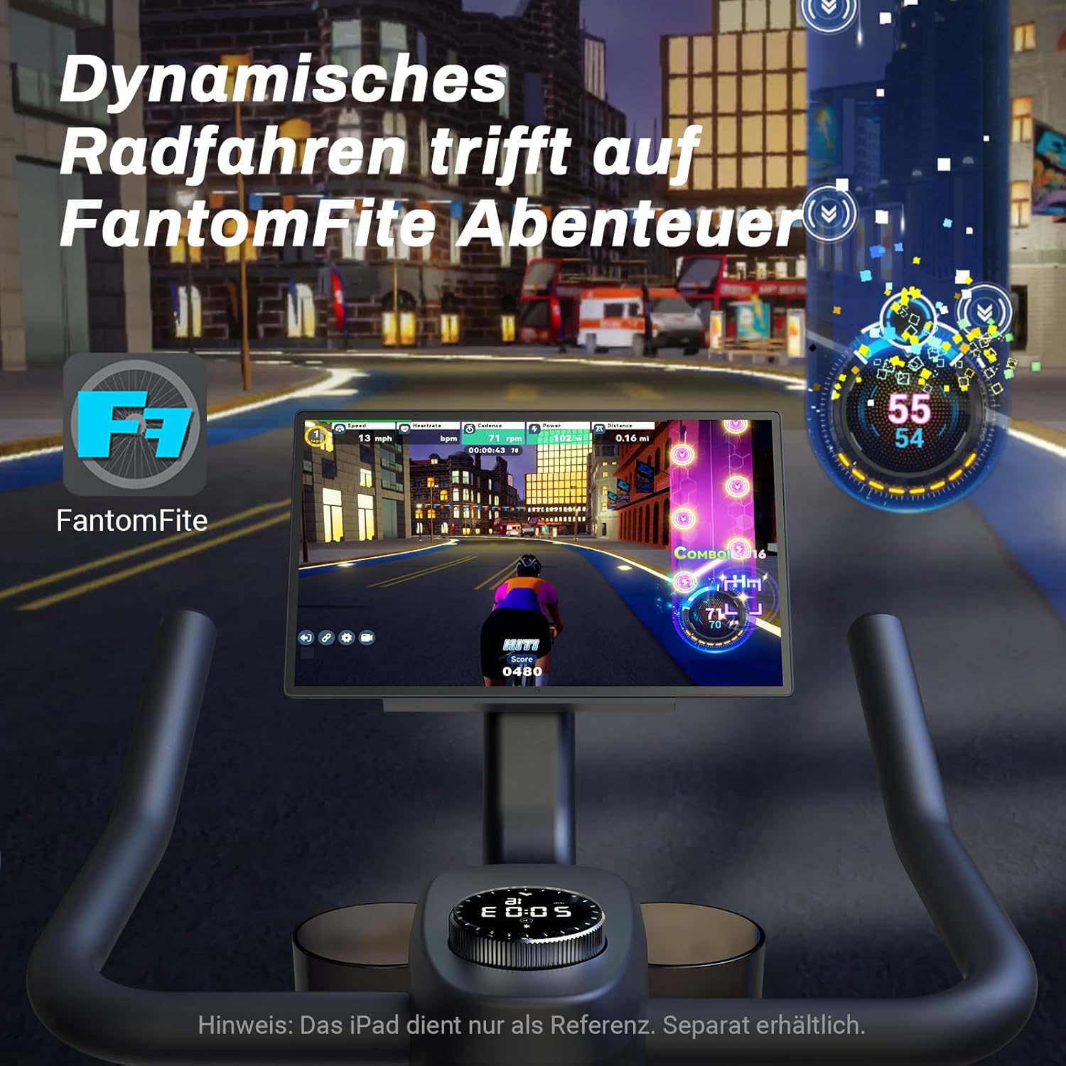 MERACH Heimtrainer mit einstellbarem Widerstand, leises Heimtrainer-Fahrrad mit verbessertem LED-Monitor, Tablet-Halterung, Indoor-Cycling-Fahrrad für Cardio-Training zu Hause, eigene App, bis zu 136 kg – Bild 8