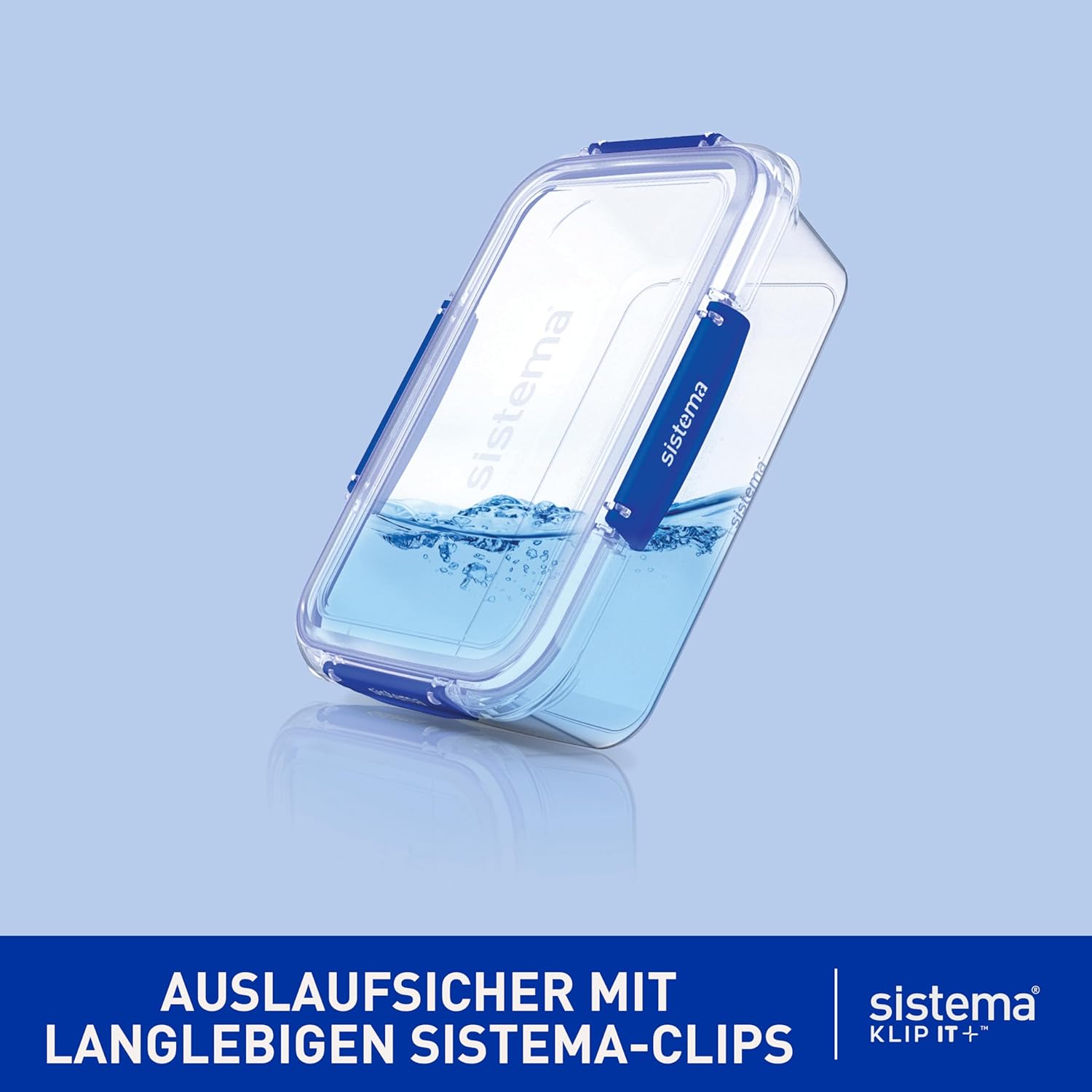 Sistema KLIP IT PLUS Frischhaltedosen-Set, 1 l, 4 luftdichte Behälter, auslaufsicherer Verschluss, einfach zu verschließende Clips, BPA-frei – Bild 2