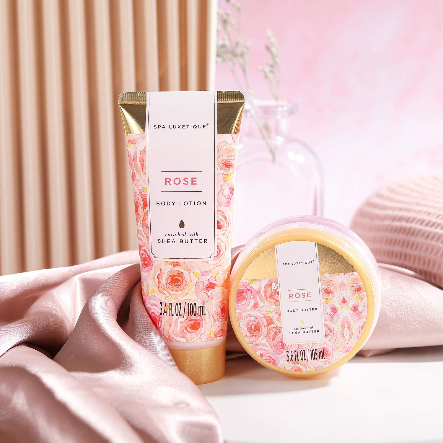 SPA LUXETIQUE Muttertagsgeschenk, Geschenke für Frauen, 8-teiliges Bade-Geschenkset mit Rosenduft, Frauen, Geburtstagsgeschenk, Wellness-Set für Frauen, Beauty-Set mit dekorativer Badewanne, Weihnachtsgeschenke – Bild 3