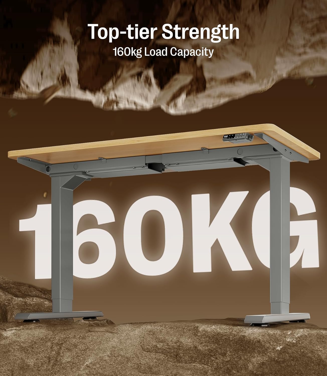 MAIDeSITe S2 Pro höhenverstellbarer Schreibtisch (140 x 70 cm), höhenverstellbarer elektrischer Stehtisch, energieeffizient, flüsterleiser Doppelmotor, Tragkraft 160 kg mit Kollisionsschutzfunktion – Bild 7