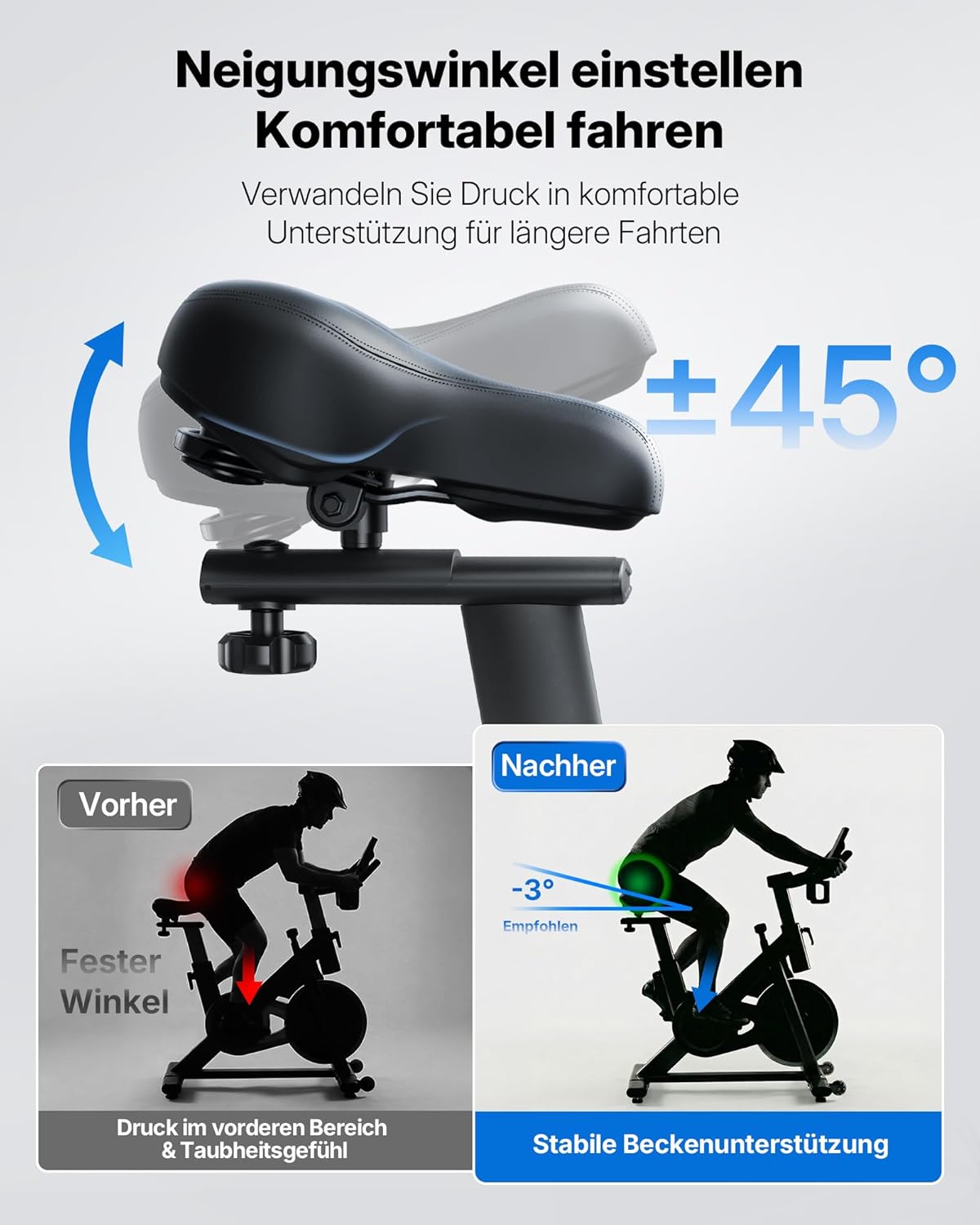 MERACH Heimtrainer mit einstellbarem Widerstand, leises Heimtrainer-Fahrrad mit verbessertem LED-Monitor, Tablet-Halterung, Indoor-Cycling-Fahrrad für Cardio-Training zu Hause, eigene App, bis zu 136 kg – Bild 9