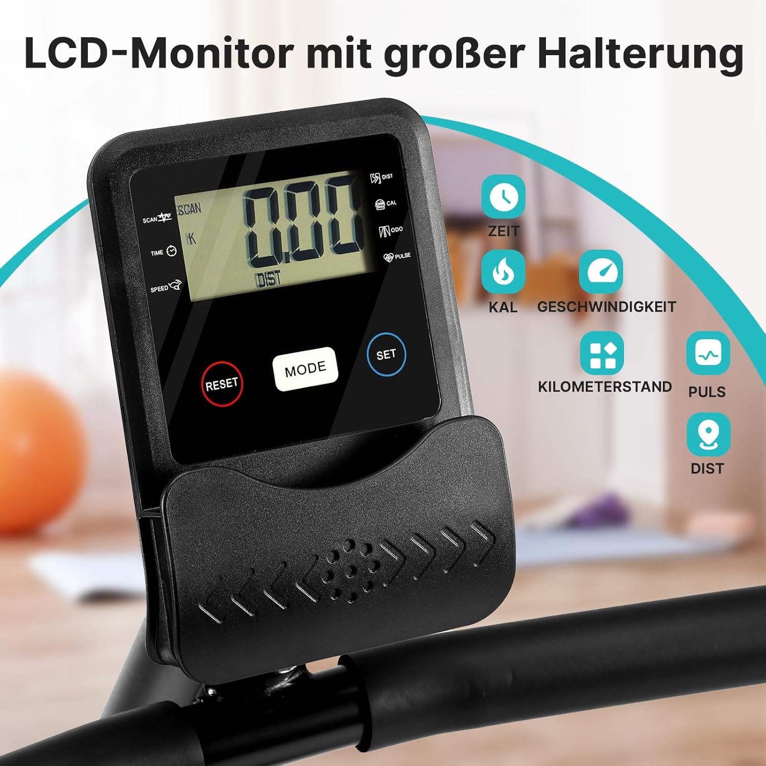 Wenoker Ergometer Liege- Heimtrainer mit Magnetbremse, Pulssensoren und LCD-Display, 16 Widerstandsstufen bis 160KG, Sitzergometer mit Rückenlehne für Senioren – Bild 4