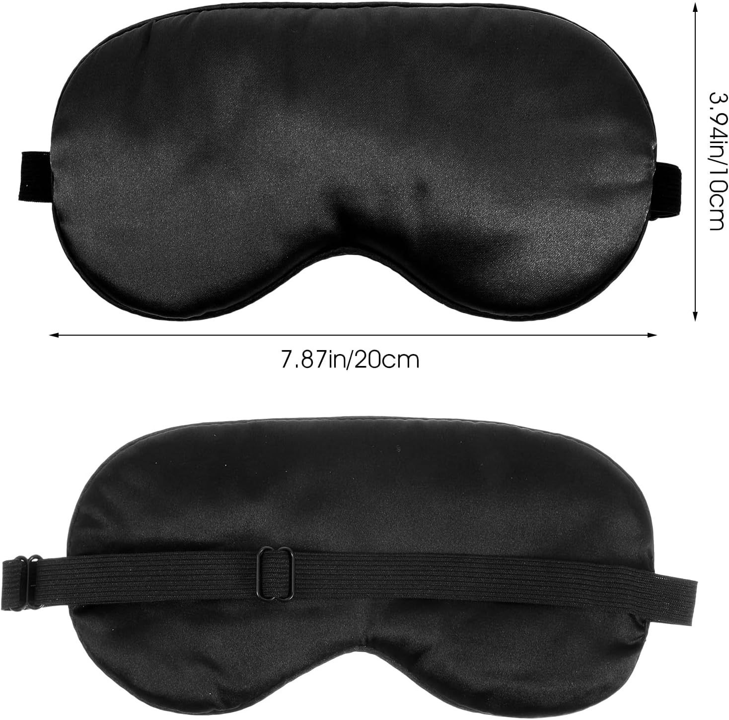4 Stück Schlafaugenmasken für Männer und Frauen, Schlafmaske aus Seide, verstellbare Augenmaske mit elastischem Band, lichtblockierende Schlafaugenmaske, weiche, atmungsaktive Schlafmaske für Yoga, Reisen, Nickerchen – Bild 2