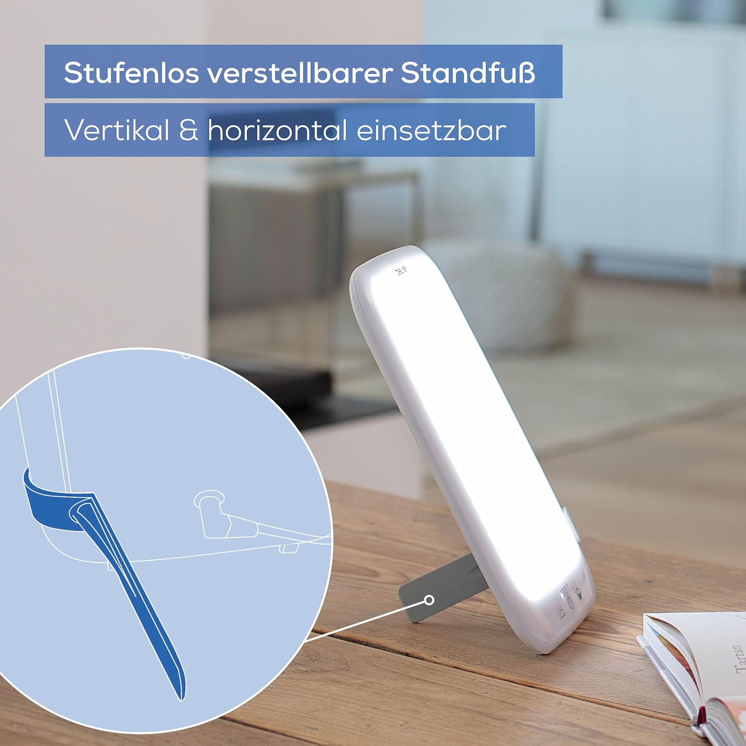 Beurer TL 35 Simulations-Tageslichtlampe mit 3 Farbtemperaturen für einen geregelten Tag-/Nachtrhythmus, 10000 Lux, medizinisches Gerät, abnehmbarer Sockel, mit Dimmschalter, weiß – Bild 5