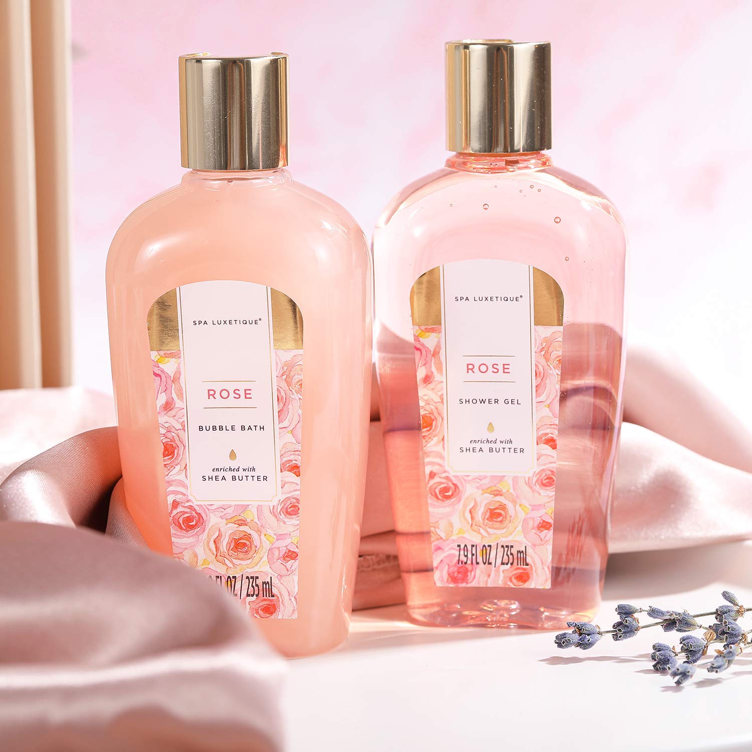 SPA LUXETIQUE Muttertagsgeschenk, Geschenke für Frauen, 8-teiliges Bade-Geschenkset mit Rosenduft, Frauen, Geburtstagsgeschenk, Wellness-Set für Frauen, Beauty-Set mit dekorativer Badewanne, Weihnachtsgeschenke – Bild 2