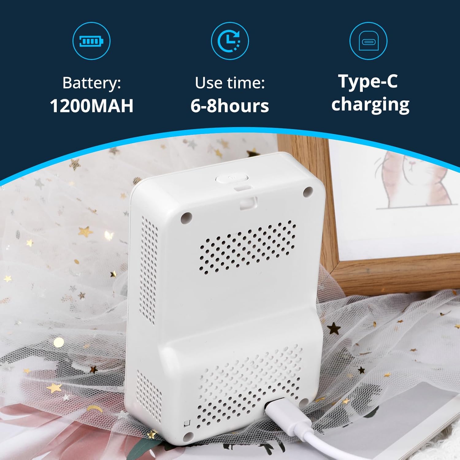 5-in-1-Raumluftqualitätsmonitor, Luftverschmutzungsmonitor mit CO2, HCHO, TVOC, Temperatur und Luftfeuchtigkeit, Echtzeit-Datenaufzeichnung, kompakt, tragbar – Bild 3
