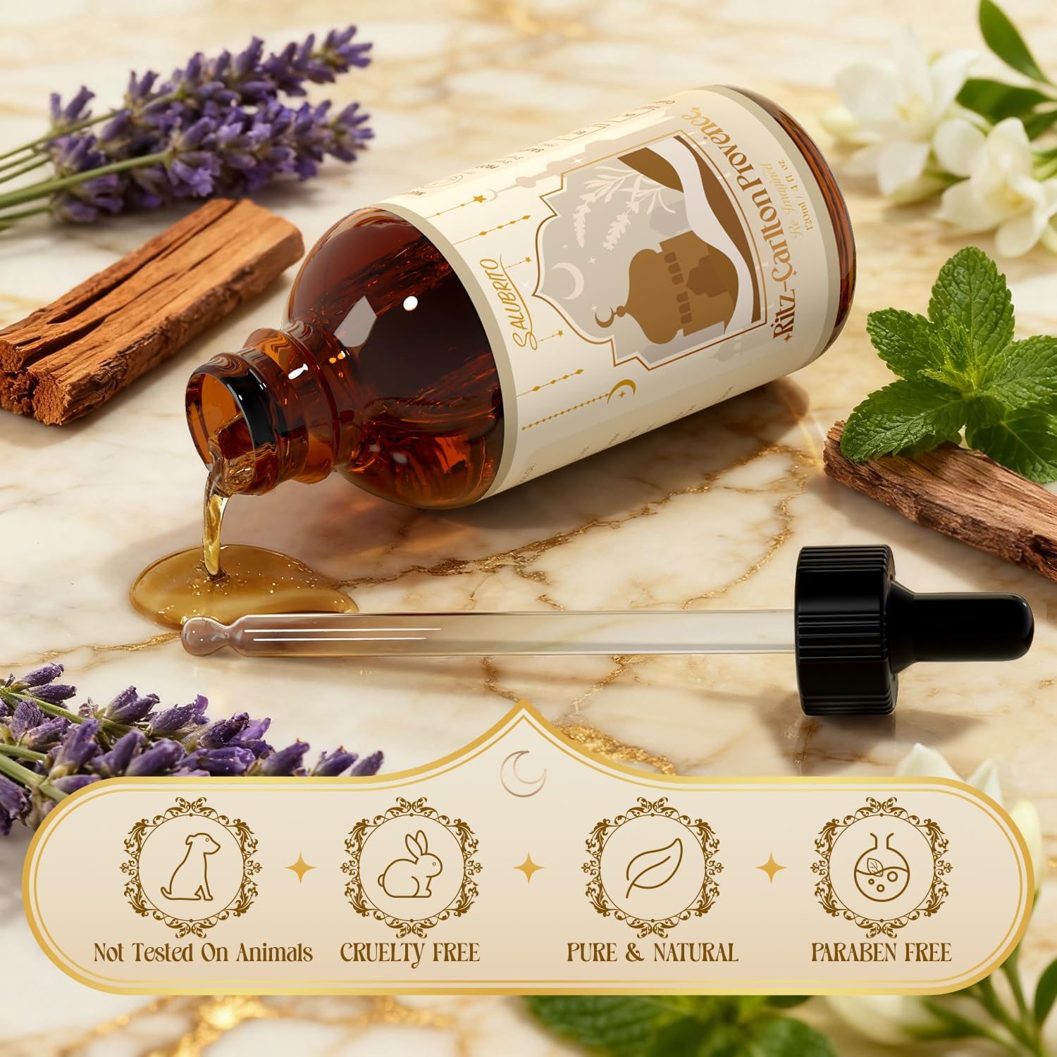 SALUBRITO Ritz Carlton Ätherische Öle 120 ml, Luxus-Hotelduftöl für Diffusor, 5-Sterne-Hotelduft, gemischt mit Lavendel, Jasmin, Sandelholz, Aromatherapie-Duftöle Geschenk für Frauen – Bild 3
