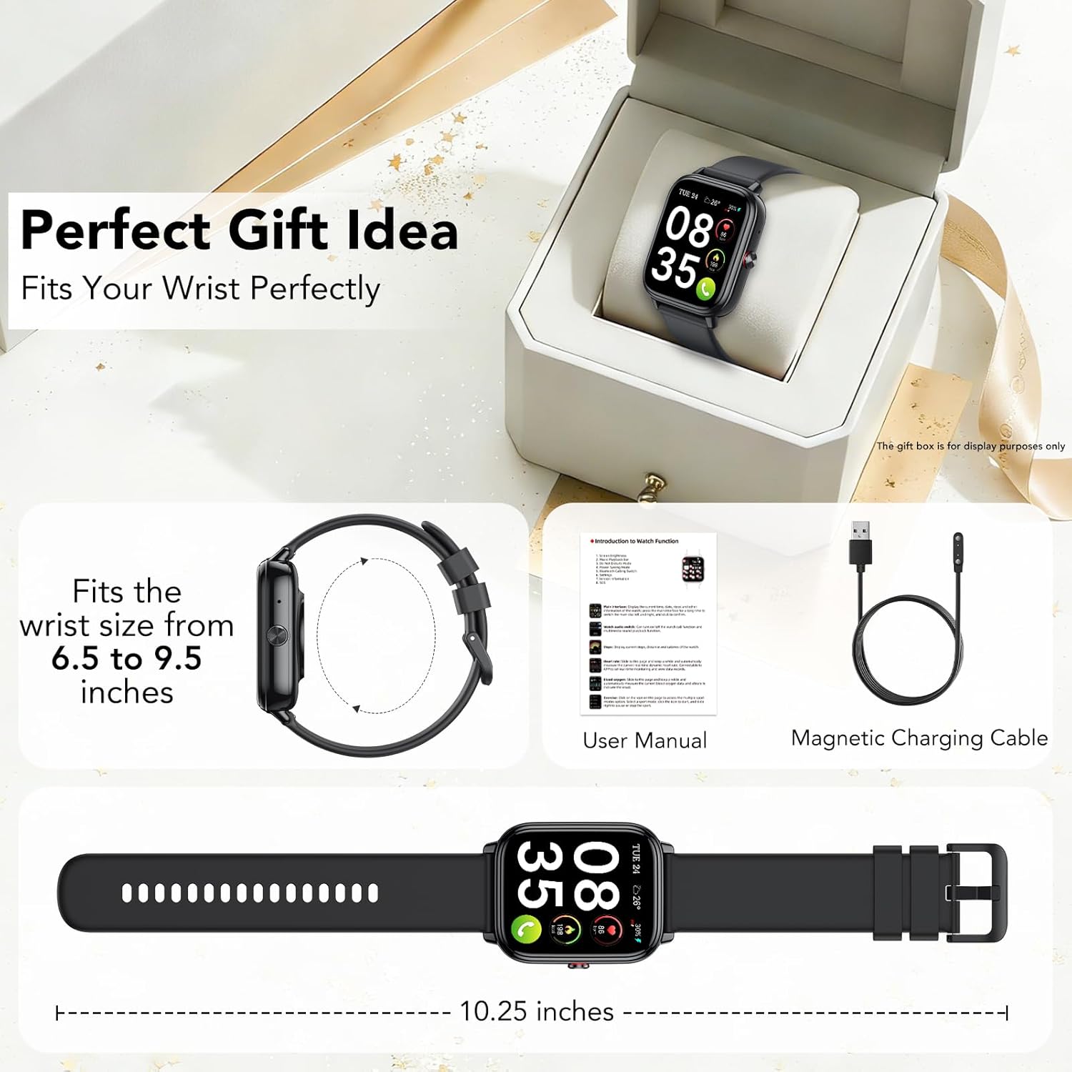 Smartwatch Damen Herren,1.83"HD Touchscreen, 20 Tage Akkulaufzeit, Fitnessuhr mit Pulsuhr Schlafmonito Schrittzähler, Bluetooth Anruffunktion, 112+ Sportmodi, IP68 Wasserdichte Sportuhr für iOS/Android – Bild 8