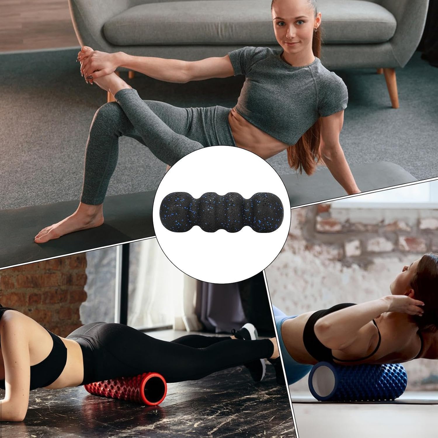 -Faszienrolle, hochdicht, langlebig und leicht Tiefenmassage für Muskelregeneration und Fußbeweglichkeit – ideal für Yoga, Pilates, Unterwegs, alle Fitnesslevel – Bild 4