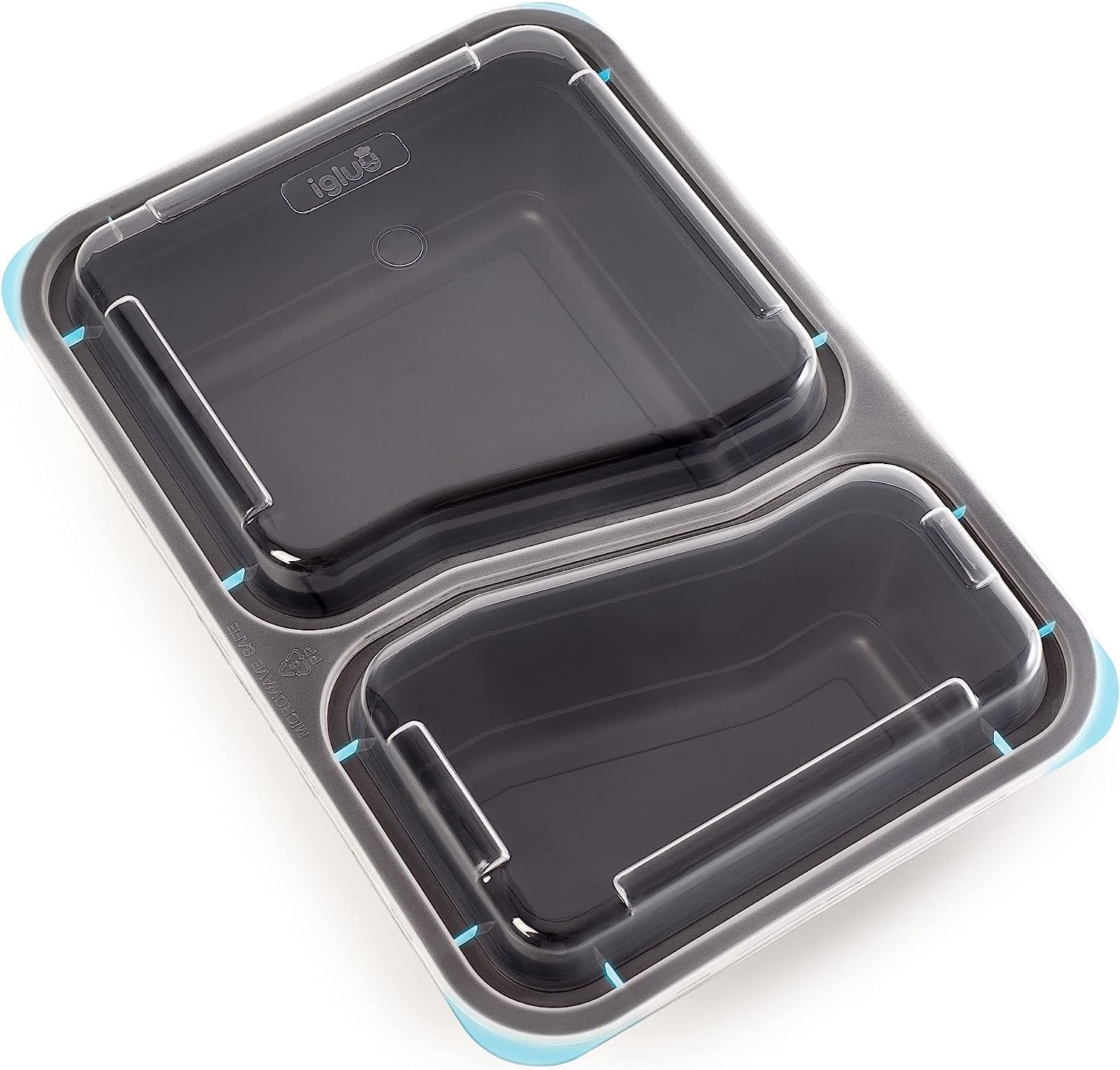 Igluu Meal-Prep-Behälter mit 2 Fächern, Lebensmittelbox, Lunchbox, mikrowellengeeignet, spülmaschinenfest und wiederverwendbar, luftdichter Deckelverschluss, BPA-frei, 10 Stück – Bild 9