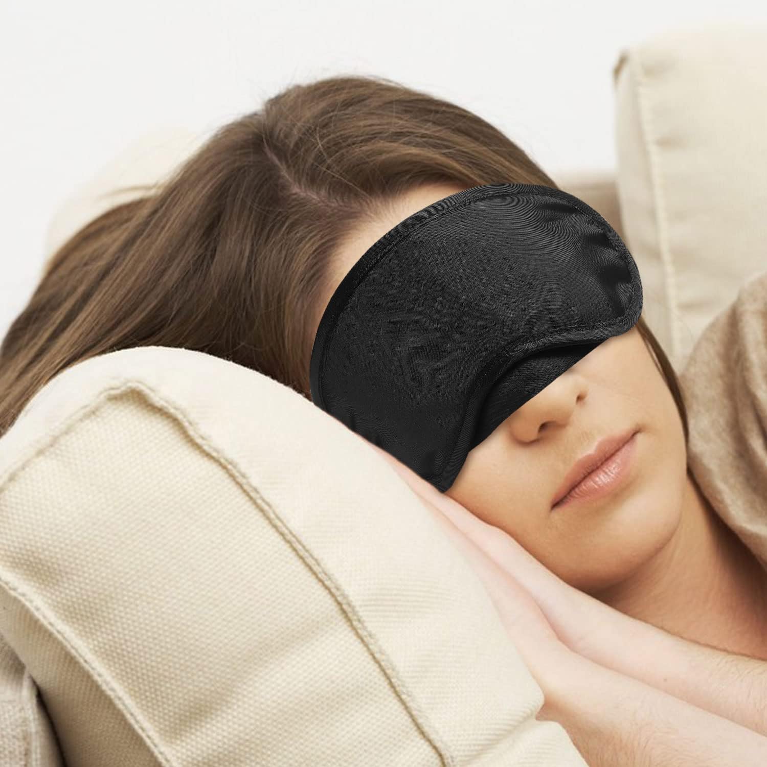 10 Stück Schlafmasken für Seitenschläfer, weiche und atmungsaktive Schlafmaske für Männer und Frauen, lichtblockierende Augenbinde zum Schlafen mit verstellbarem Riemen für Männer, Frauen, Kinder – Bild 5