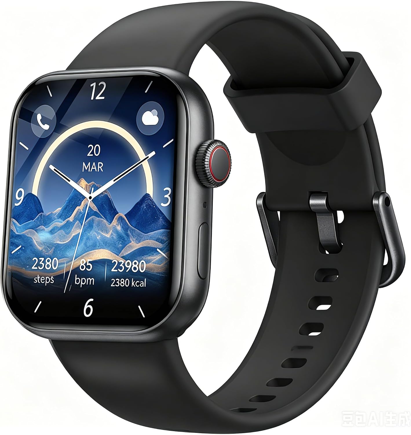 Smartwatch Herren Damen 1,91 Zoll HD Fitnessuhr mit Alexa & Telefonfunktion, 100+ Sportmodi Smartwatch, Herzfrequenzmesser/Schlafmonitor/Schrittzähler Sportuhr, IP68 Wasserdichter Fitness-Tracker für
