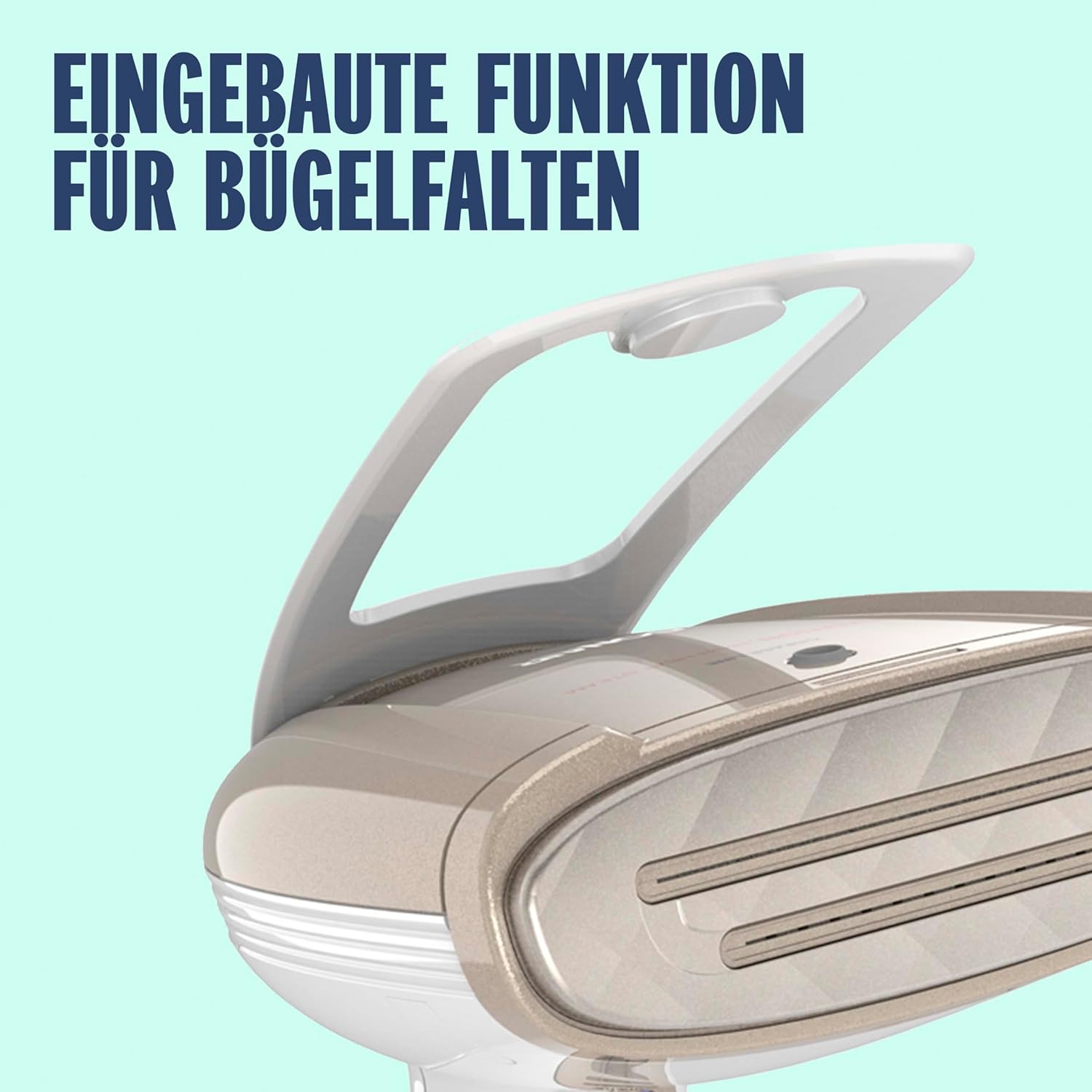 Conair Turbo ExtremeSteam Dampfgarer mit 5 Einstellungen | Dampfleistung 25 g/min | Schnelle Aufheizzeit | 3 Aufsätze für feine und schwere Stoffe + Falten | Weiß/Beige – Bild 9