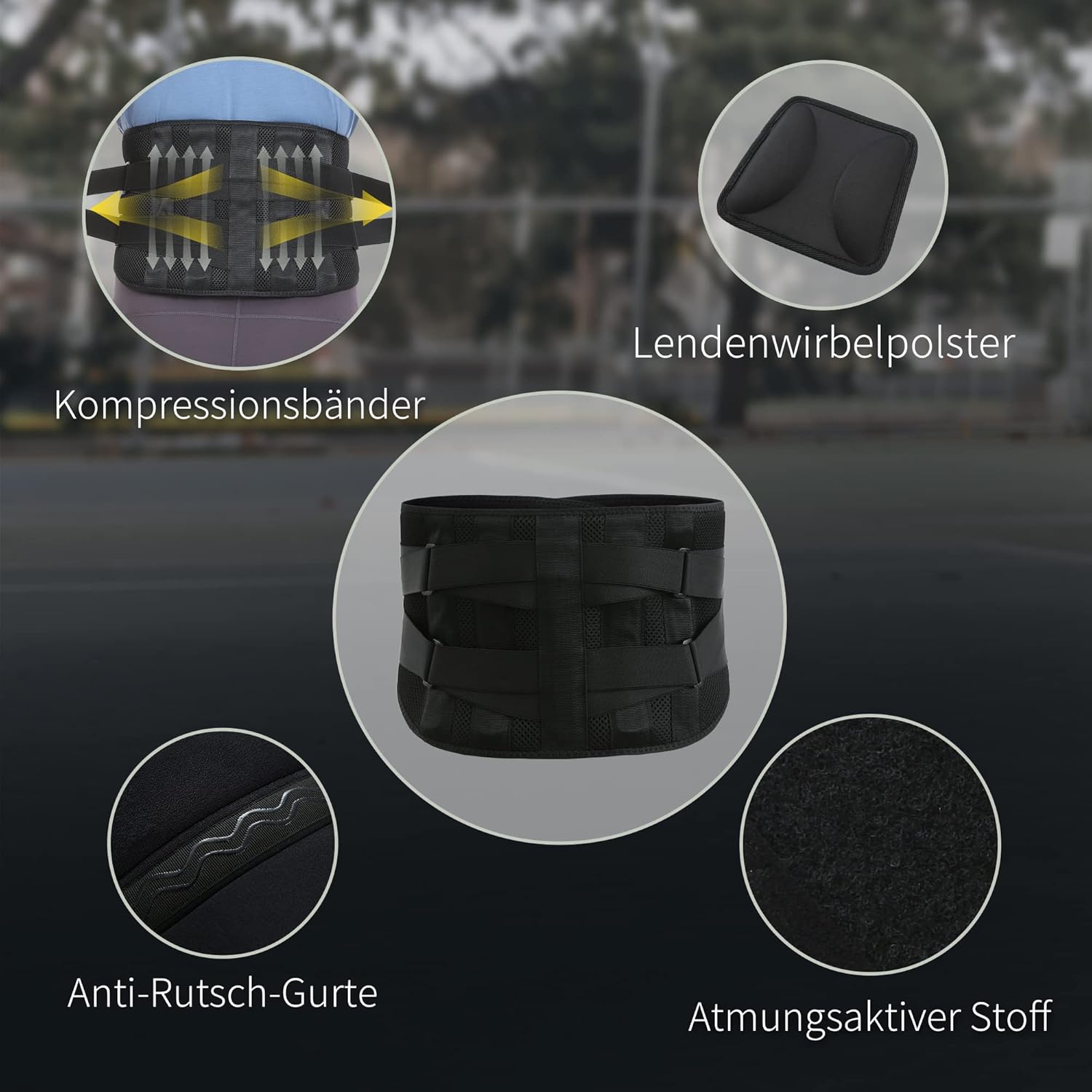 BraceUP Rückenstütze mit Lendenkissen – Rückenstütze, Rückenstützgürtel, Lendenwirbelstütze für Damen und Herren (L/XL) – Bild 7