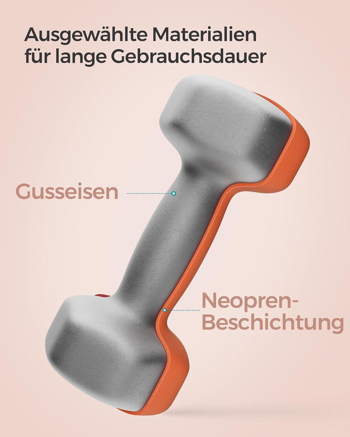 SONGMICS Kurzhanteln 2er-Set, sechseckig, Neopren-Beschichtung, Krafttraining, Workout, Fitness, Training zu Hause – Bild 6