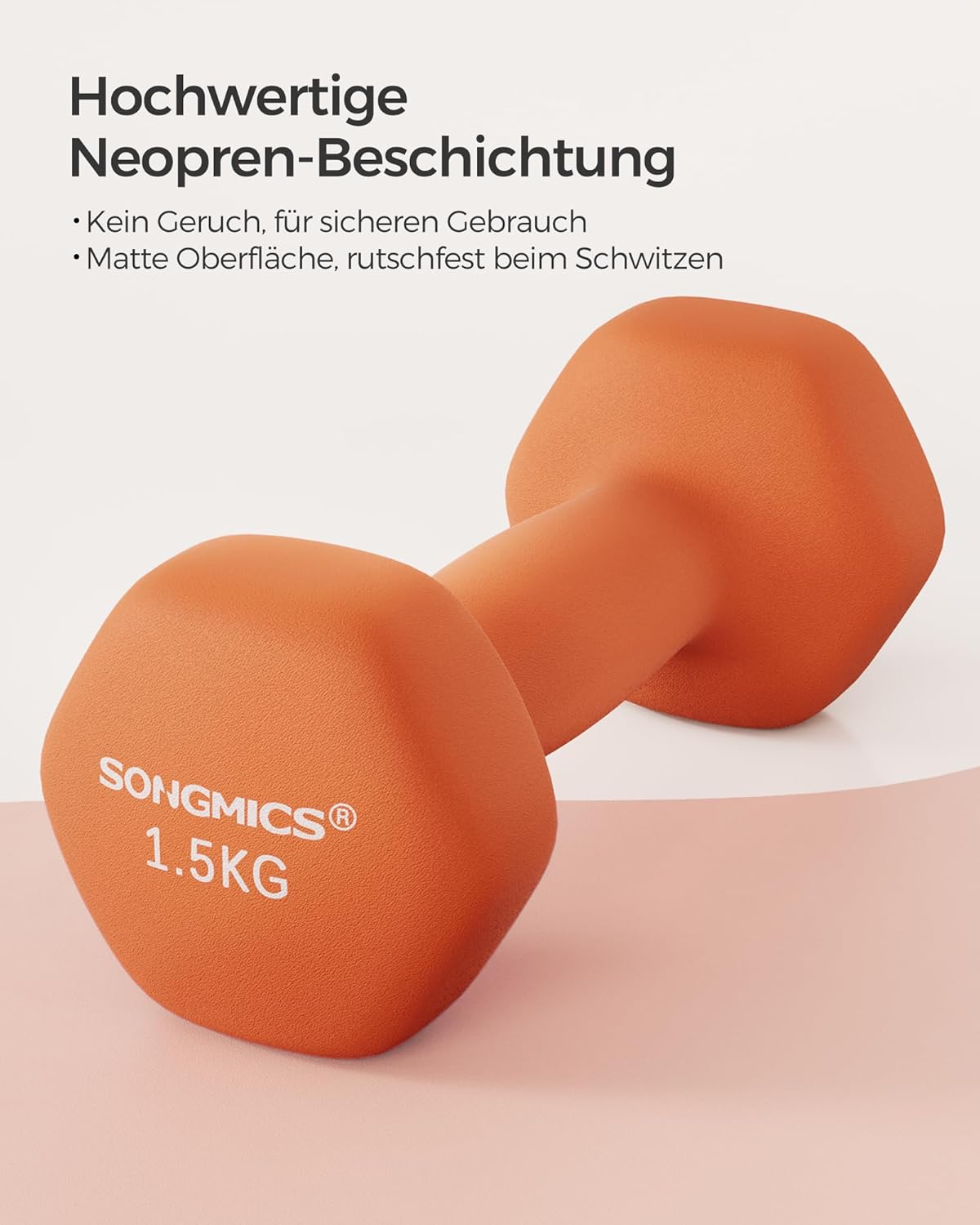 SONGMICS Kurzhanteln 2er-Set, sechseckig, Neopren-Beschichtung, Krafttraining, Workout, Fitness, Training zu Hause – Bild 2