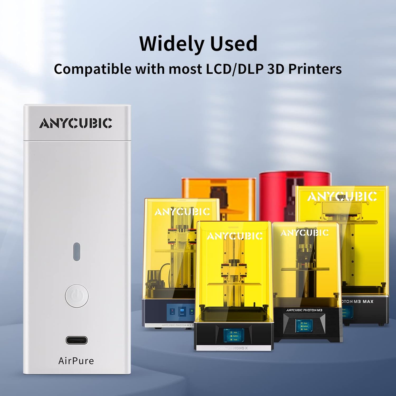 ANYCUBIC Mini-Luftreiniger für 3D-Drucker, besonders leiser und leichter Luftreiniger mit hochdichtem Aktivkohlefilter für DLP SLA LCD 3D-Drucker-Zubehör (2 Stück) – Bild 2