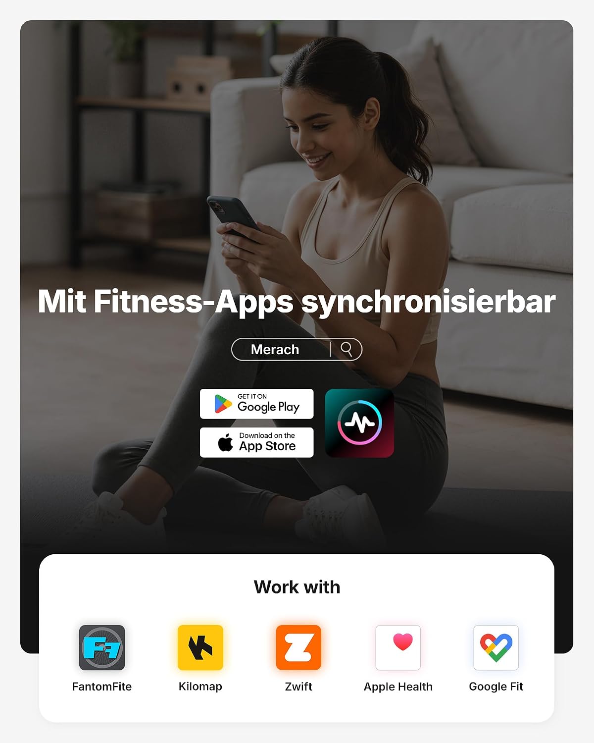 MERACH Heimtrainer mit einstellbarem Widerstand, leises Heimtrainer-Fahrrad mit verbessertem LED-Monitor, Tablet-Halterung, Indoor-Cycling-Fahrrad für Cardio-Training zu Hause, eigene App, bis zu 136 kg – Bild 3
