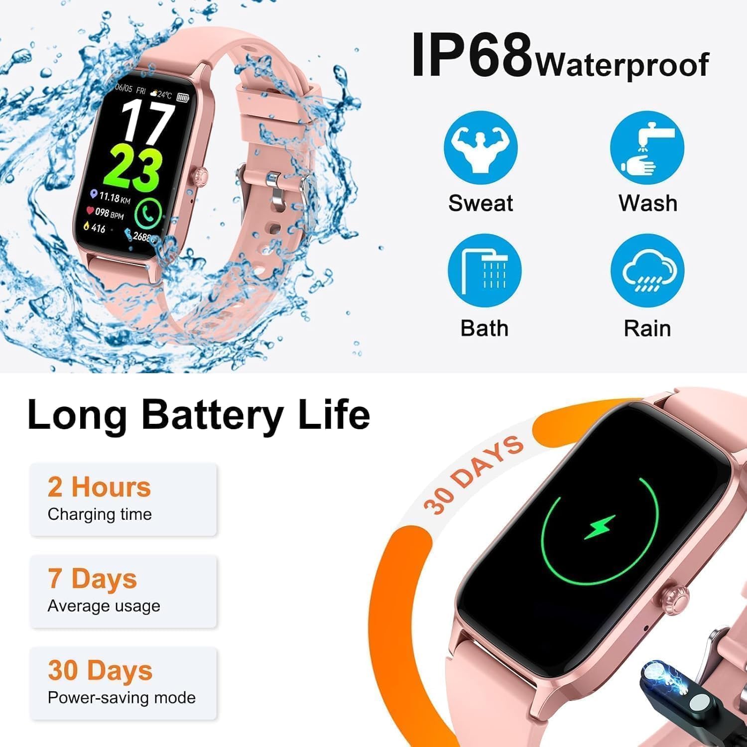 Soudorv Smartwatch Herren Damen, 1,57" HD Fitnessuhr Herren mit Telefonfunktion, Wasserdicht Aktivitätstracker 110+ Sportmodi, Fitness Tracker mit Schlafmonitor Schrittzähler, Uhr für Android/iOS – Bild 7