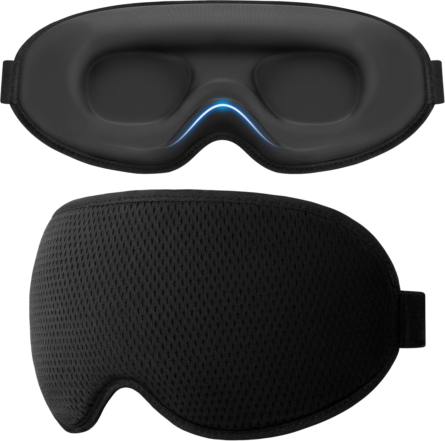 Gritin Schlafmaske für Seitenschläfer, Männer und Frauen, bequem, verbesserte 3D-Schlafmaske mit verstellbarem Gummiband, atmungsaktive Lichtblockierung, ergonomische Augenmaske für Nickerchen, Flugzeuge usw.