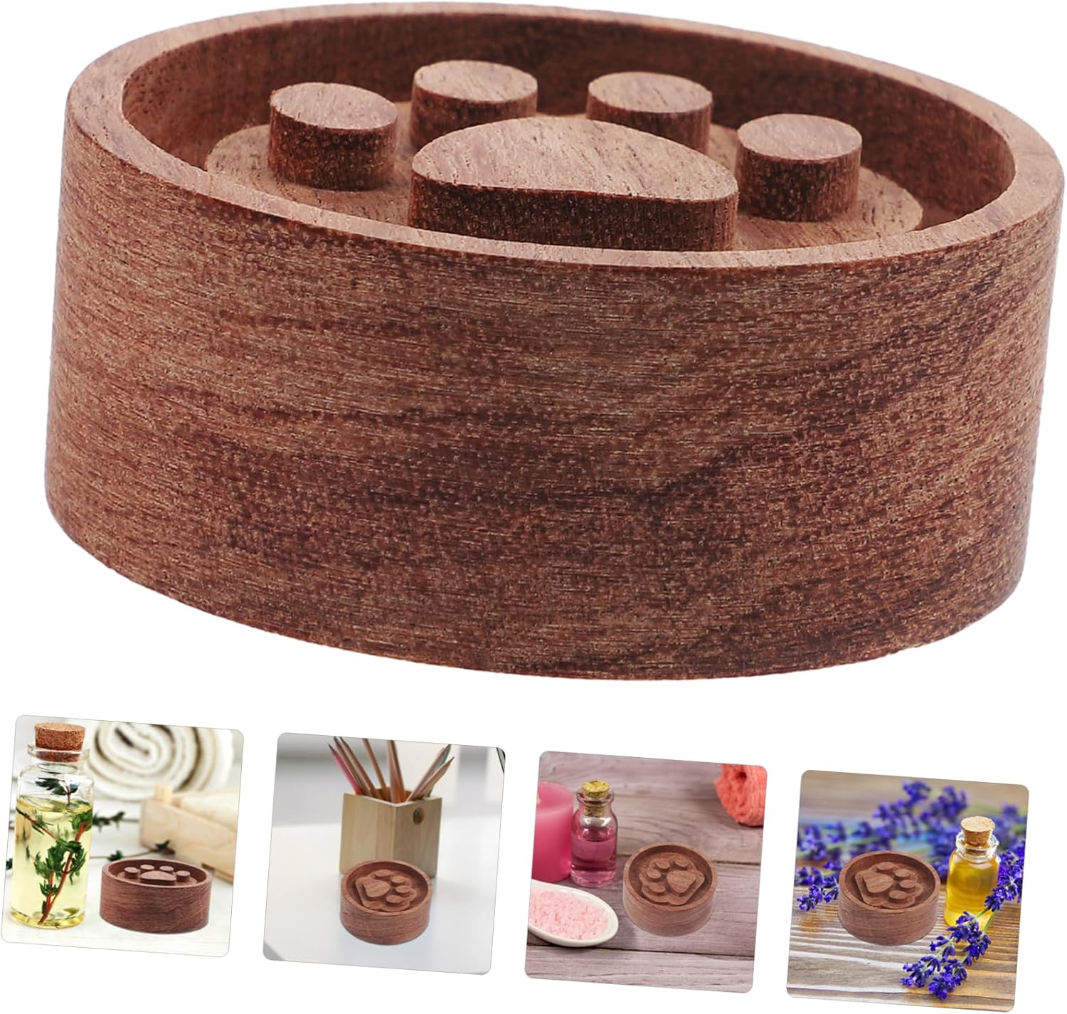 Aromatherapie Diffuser Aus Holz Runder Duftspender Für Ätherische Öle Stilvolles Design Für Zuhause Büro Und Auto Natürliche Holzoptik Zur Schaffung Einer Entspannenden – Bild 6