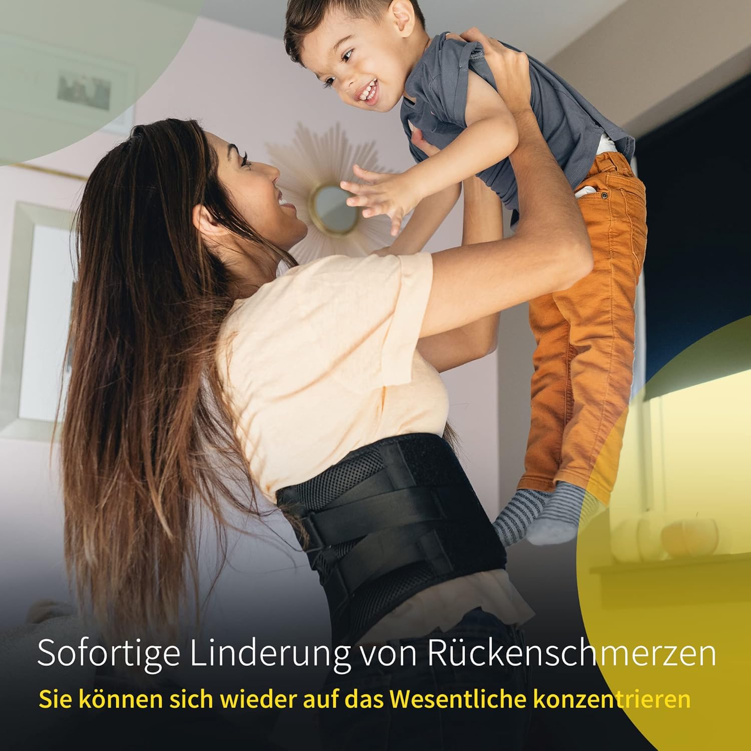 BraceUP Rückenstütze mit Lendenkissen – Rückenstütze, Rückenstützgürtel, Lendenwirbelstütze für Damen und Herren (L/XL) – Bild 2