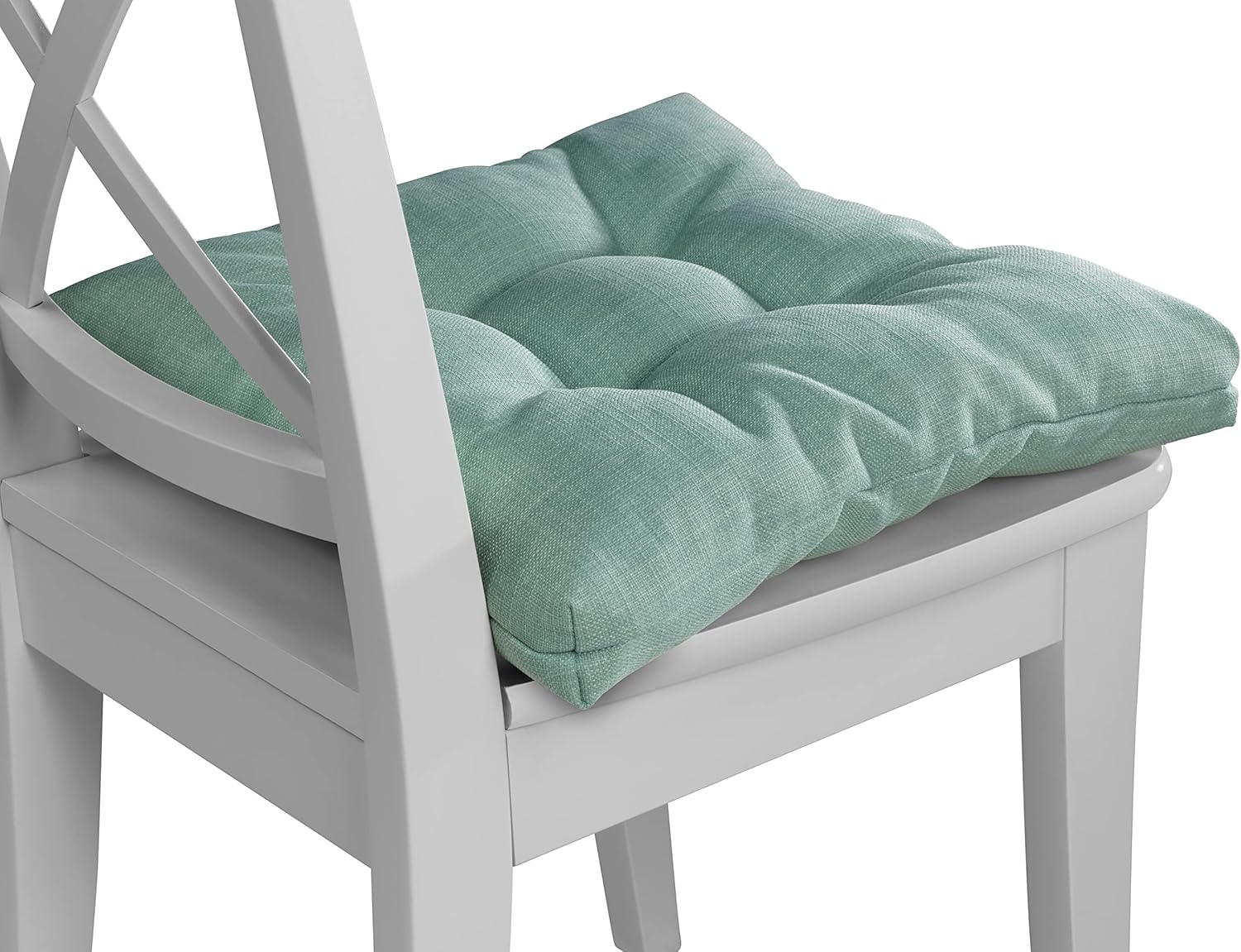 Traumnacht Cozy Stuhlkissen, 2er-Set, 40 x 40 x 6 cm, Sitzkissen für Gartenstühle, Küche & Esszimmer, Stuhlauflagen für drinnen und draußen, Helltürkis – Bild 3
