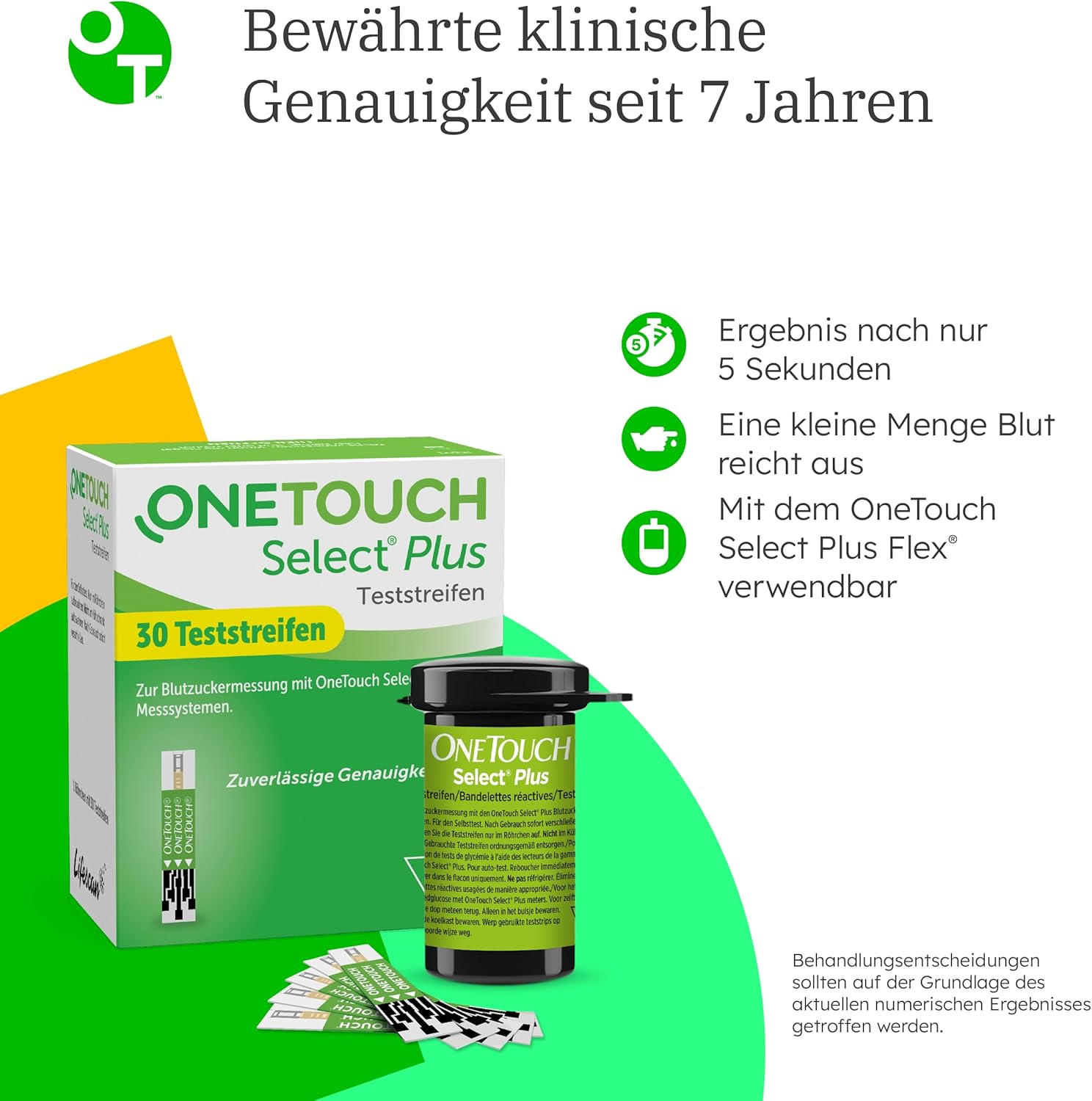 OneTouch Select Plus Teststreifen: 30 Blutzucker-Teststreifen, kompatibel mit dem OneTouch Select Plus Blutzuckermessgerät – Bild 2
