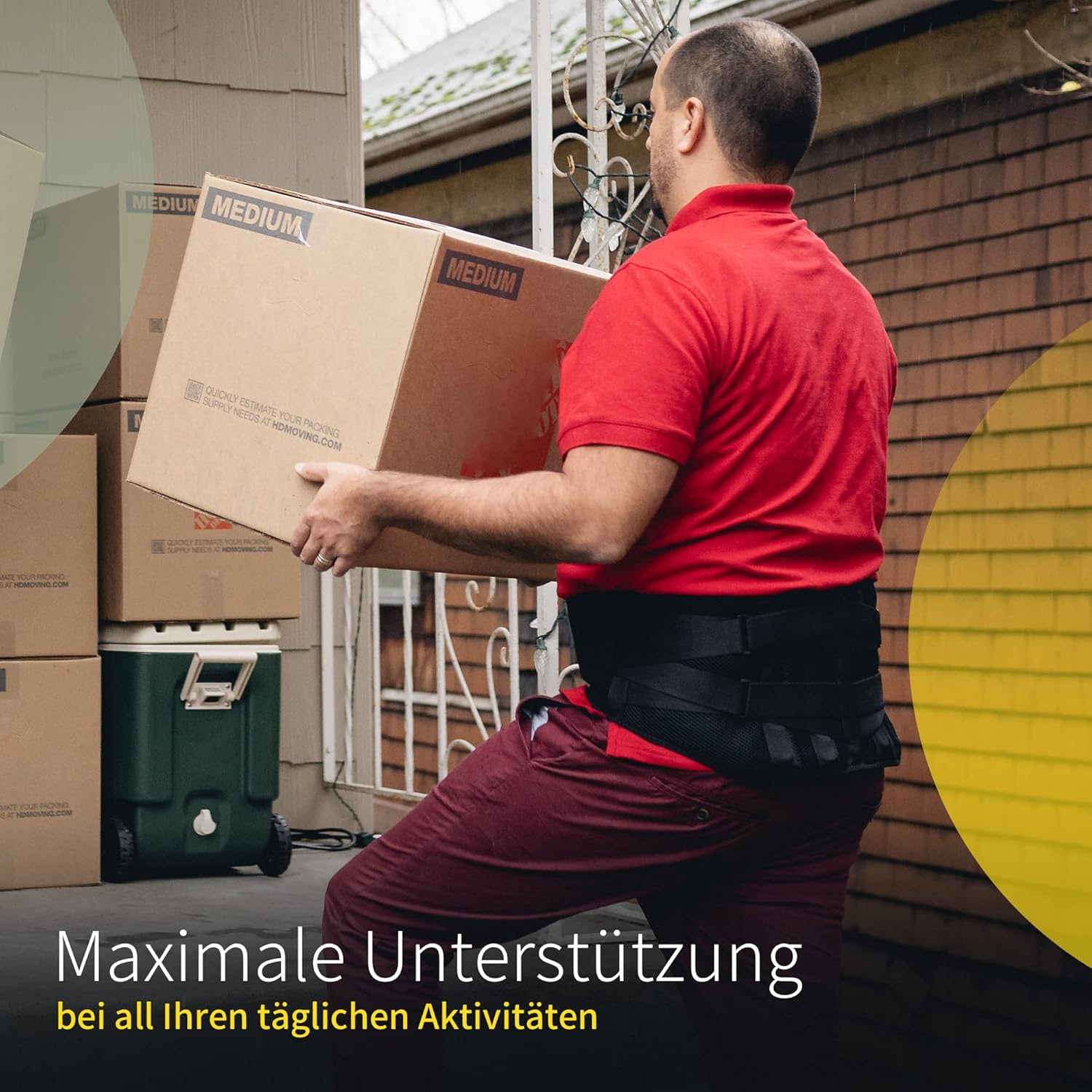 BraceUP Rückenstütze mit Lendenkissen – Rückenstütze, Rückenstützgürtel, Lendenwirbelstütze für Damen und Herren (L/XL) – Bild 5