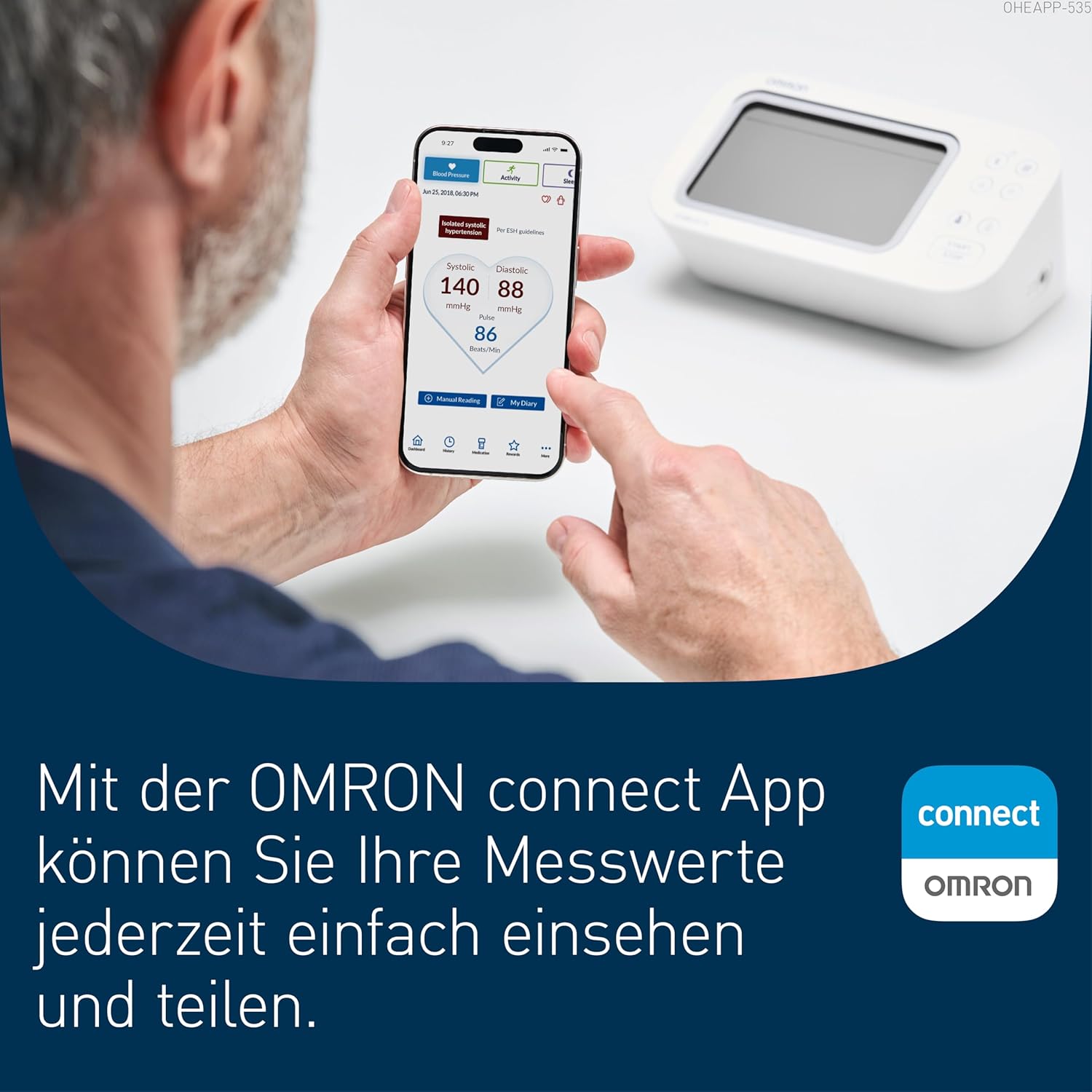OMRON X7 Smart AFib Oberarm-Blutdruckmessgerät | Vorhofflimmern-Screening zu Hause Blutdruckkontrolle | Klinisch validiert | 2 Benutzer | Intelli Wrap-Manschette 22–42 cm | Kostenlose App – Bild 6