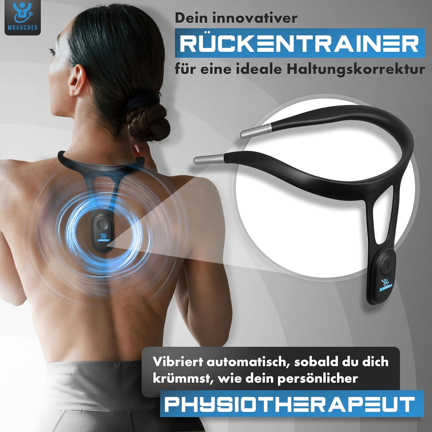 Intelligenter Rückenglätter, intelligenter Haltungskorrektor mit Vibration zur Erinnerung an eine falsche Haltung | Erinnerung an Fehlhaltungen, für Nacken und Rücken, gegen Rückenschmerzen, gegen Skoliose – Bild 9