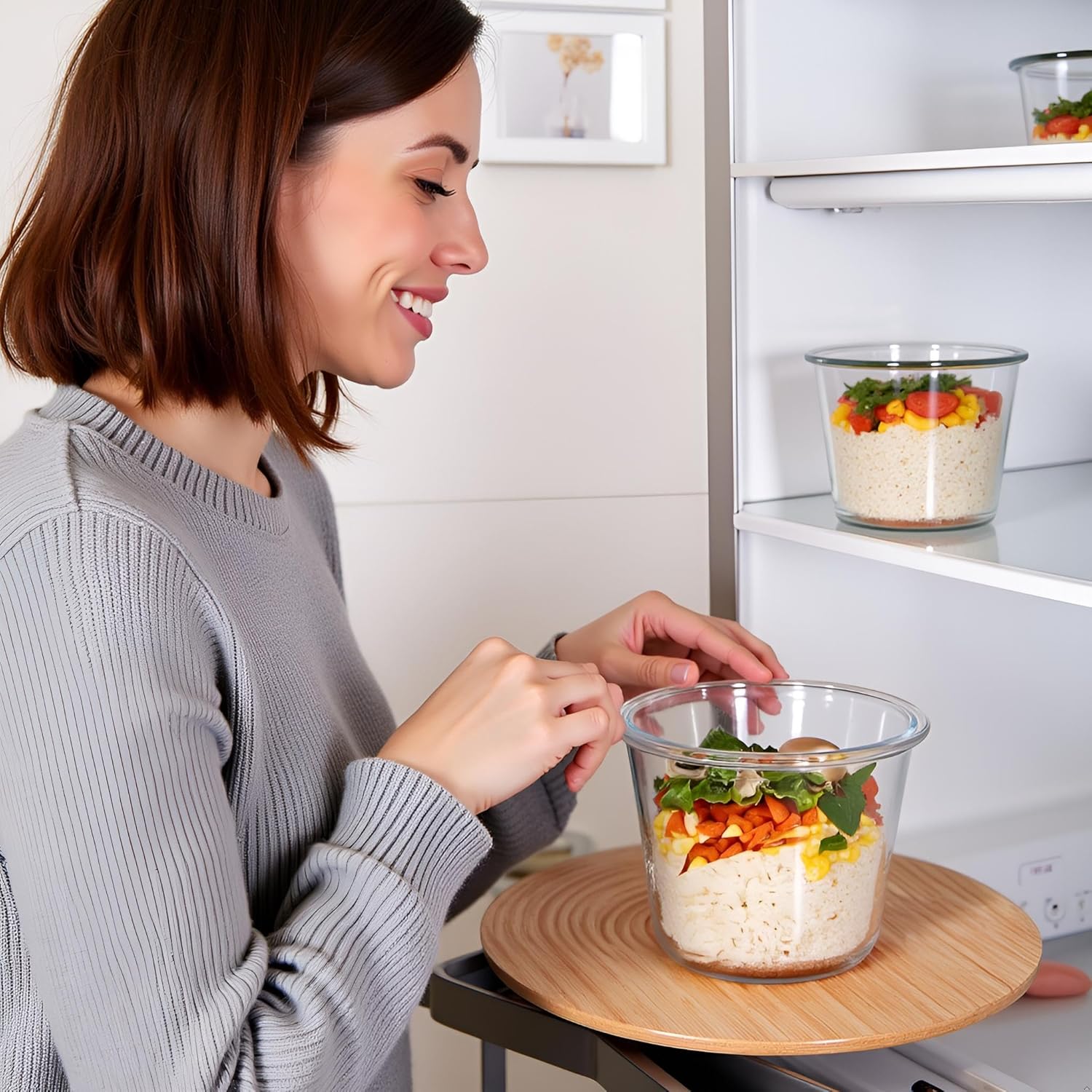 710 ml Glasbehälter mit Deckel, Glas-Vorratsdosen-Set für Lebensmittel, Glas-Suppenbehälter, Meal-Prep-Gläser, spülmaschinenfest, mikrowellen- und gefriergeeignet, BPA-frei (4 Stück) – Bild 11