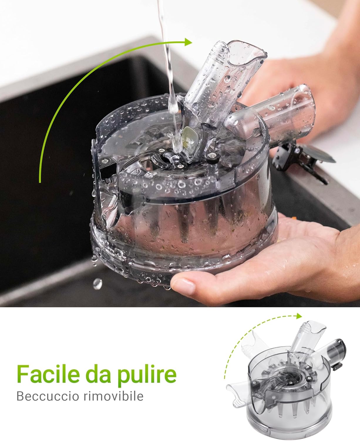 TUUMIIST Slow Juicer mit 135 mm extra großem Einfüllschacht, Entsafter für Gemüse und Obst, Testsieger, anwendbarer Entsafter für ganzes Obst und Gemüse, BPA-frei, glänzendes Schwarz – Bild 5