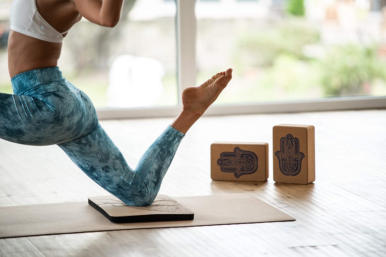 XXL rutschfeste Yogamatte, Kork und Naturkautschuk, 190 cm, extra lang, Tragegurt, nachhaltige Yogamatte, große Überlänge – Bild 4