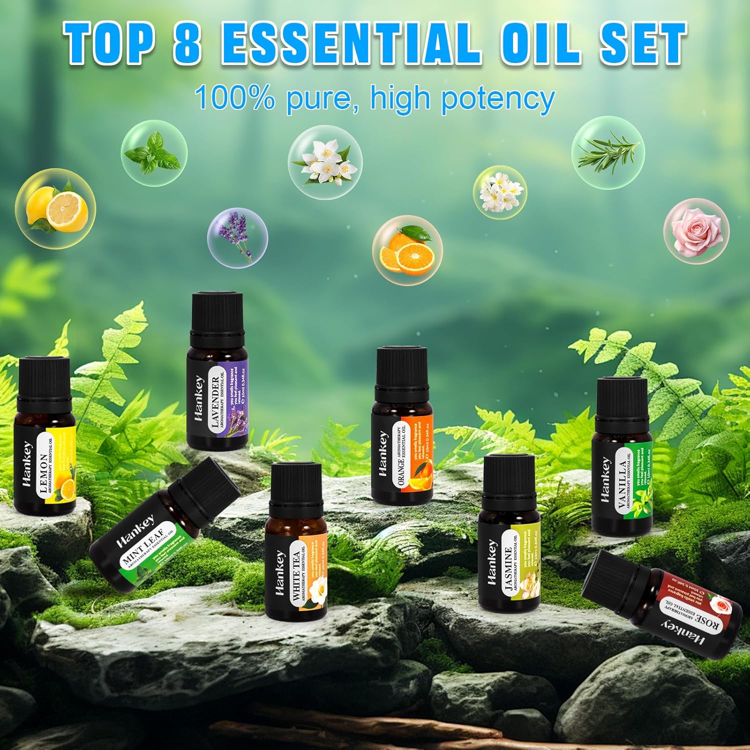 500 ml Aromatherapie-Diffusor, Premium-Aroma-Diffusor-Set für ätherische Öle, Diffusor-Luftbefeuchter mit 7 Farben für Schlafzimmer, Büro, Spa – Bild 3
