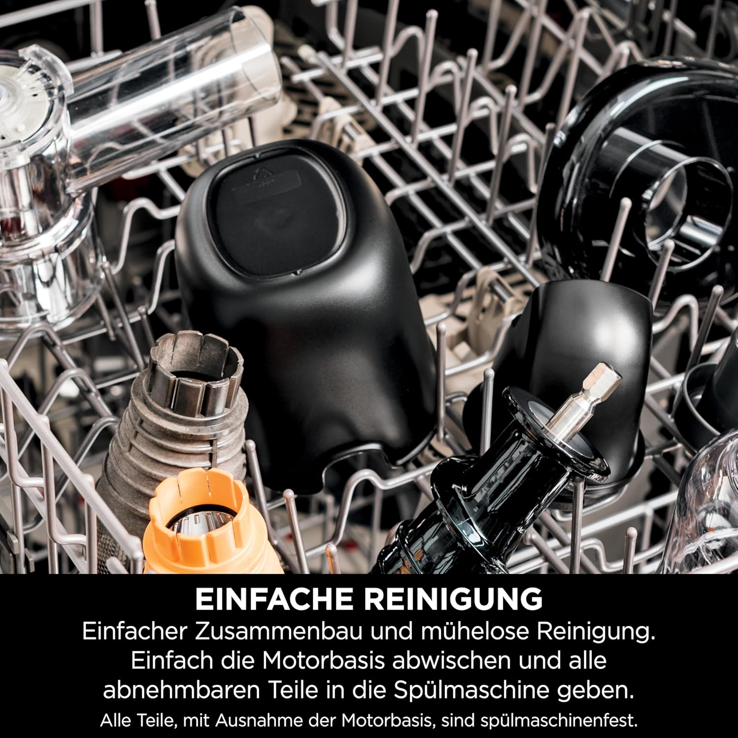 Ninja Kaltpress-Entsafter für Gemüse und Obst mit 700-ml-Becher und 1,1-l-Fruchtfleischbehälter, für frische Säfte, Getränke und Wellness-Shots, kompakt, spülmaschinenfest und abnehmbare Teile, Grau JC151EU – Bild 8