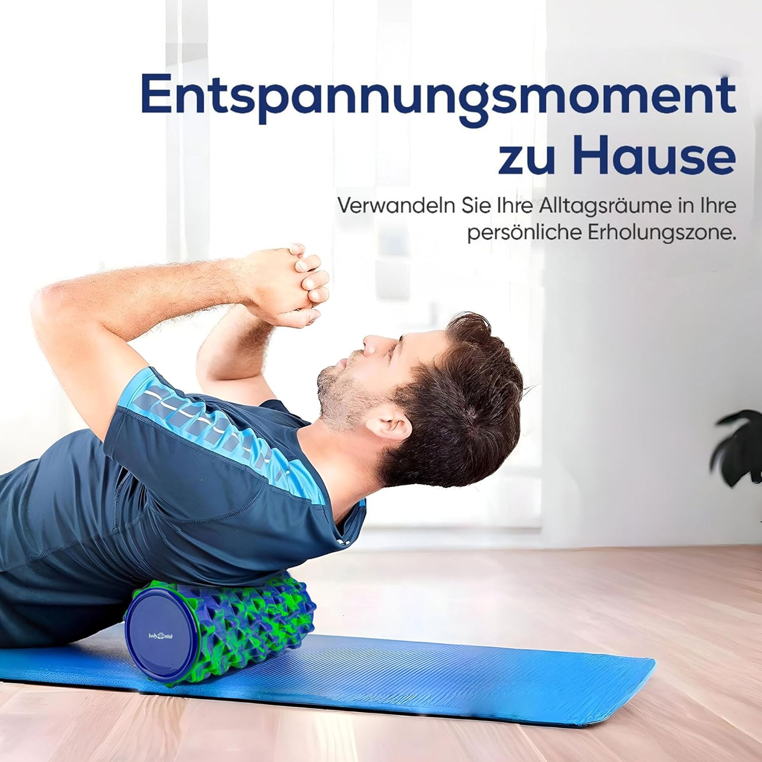 Body & Mind® Faszienrolle, Massagerolle, Fitnessrolle, Sportrolle, Therapierolle, Faszientraining für Oberkörper, Nacken, Rücken, Beine, Waden und alle anderen Muskelgruppen, 33 x 14,5 cm – Bild 5