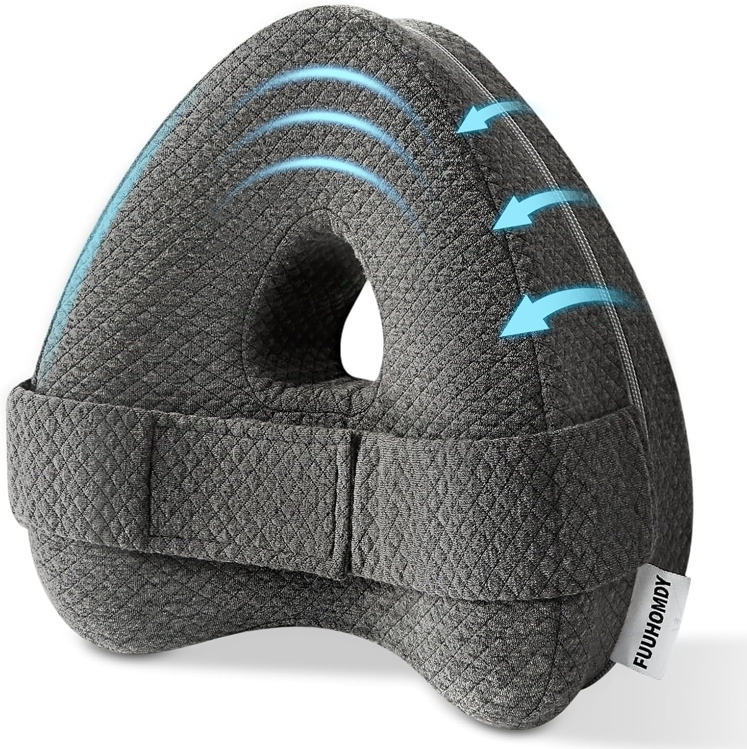 Kniekissen, Memory Foam Beinkissen zum Schlafen auf der Seite mit waschbarem Kissenbezug und Kniekissen zur Linderung von Hüft- und Ischiasschmerzen,Stütze für den unteren Rücken,Knie–Grau
