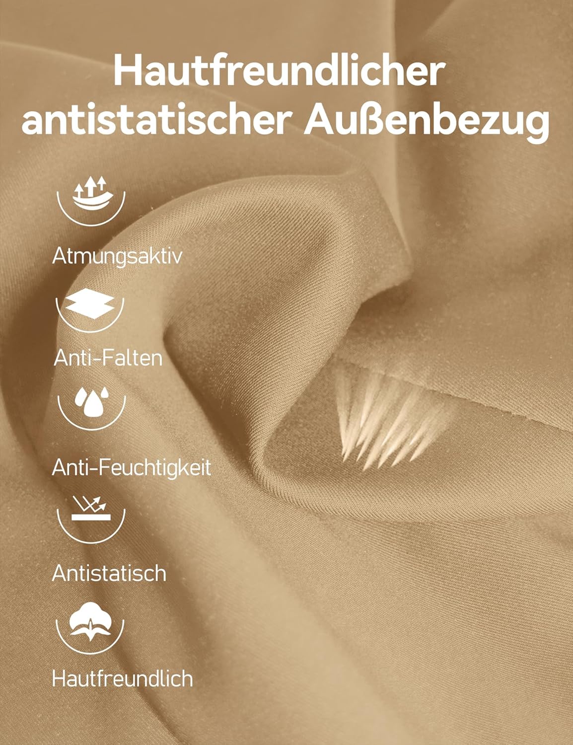 Travel Ease Ergonomisches Memory Foam Rückenkissen, Lendenkissen für Bürostuhl, Schreibtischstuhl, mit antistatischem, hautfreundlichem Bezug und für eine bequeme Sitzhaltung (Khaki) – Bild 8
