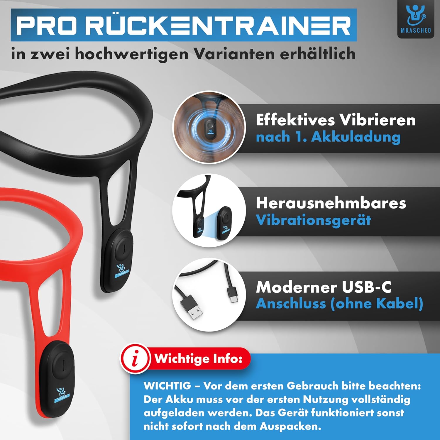 Intelligenter Rückenglätter, intelligenter Haltungskorrektor mit Vibration zur Erinnerung an eine falsche Haltung | Erinnerung an Fehlhaltungen, für Nacken und Rücken, gegen Rückenschmerzen, gegen Skoliose – Bild 5