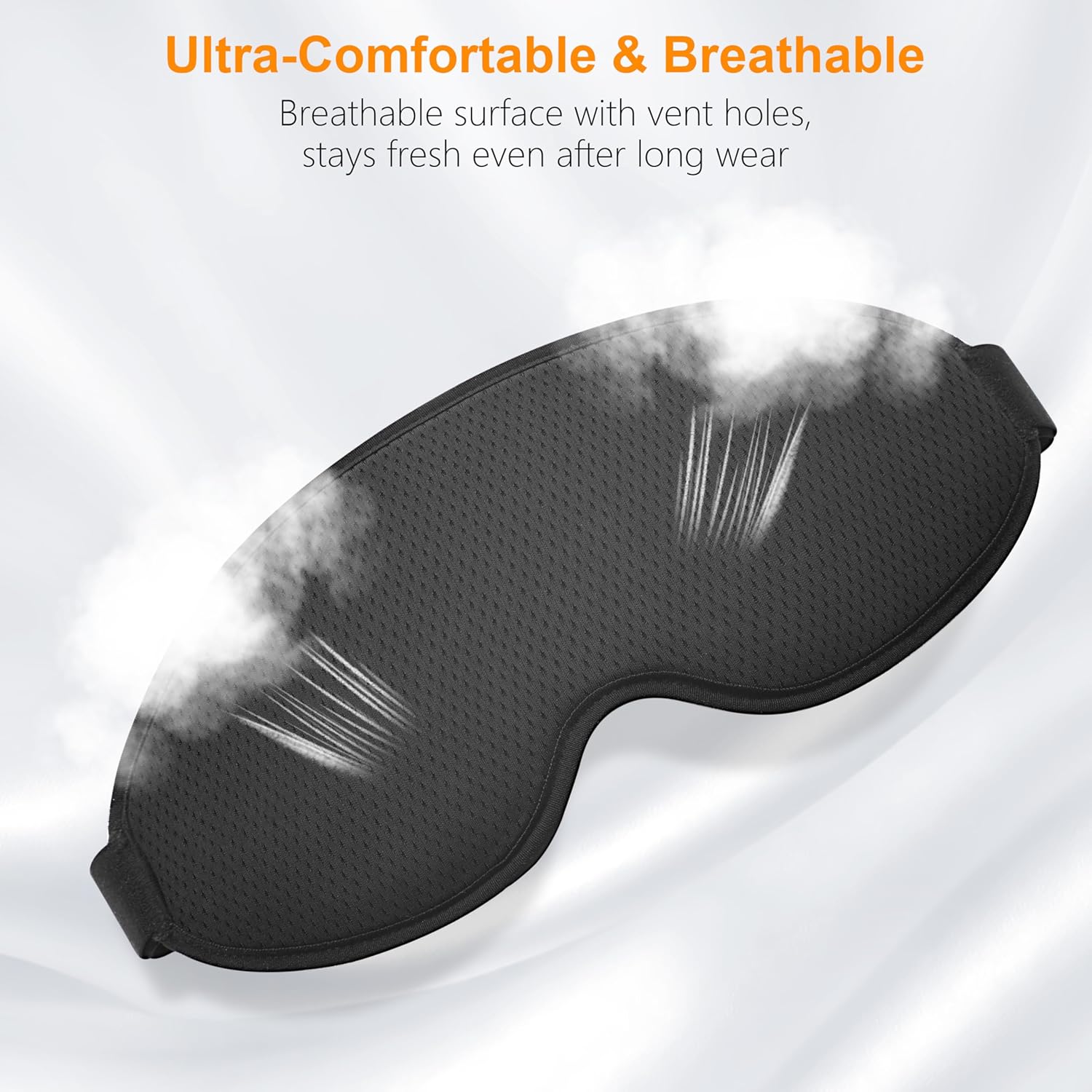 Gritin Schlafmaske für Seitenschläfer, Männer und Frauen, bequem, verbesserte 3D-Schlafmaske mit verstellbarem Gummiband, atmungsaktive Lichtblockierung, ergonomische Augenmaske für Nickerchen, Flugzeuge usw. – Bild 6