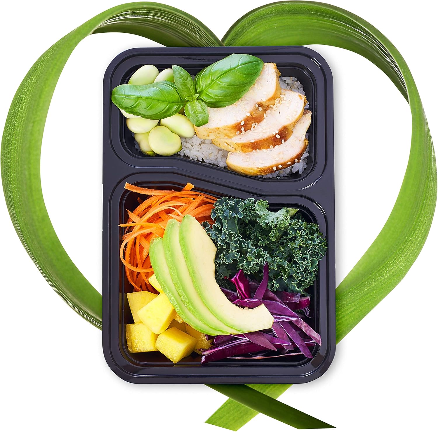 Igluu Meal-Prep-Behälter mit 2 Fächern, Lebensmittelbox, Lunchbox, mikrowellengeeignet, spülmaschinenfest und wiederverwendbar, luftdichter Deckelverschluss, BPA-frei, 10 Stück – Bild 8