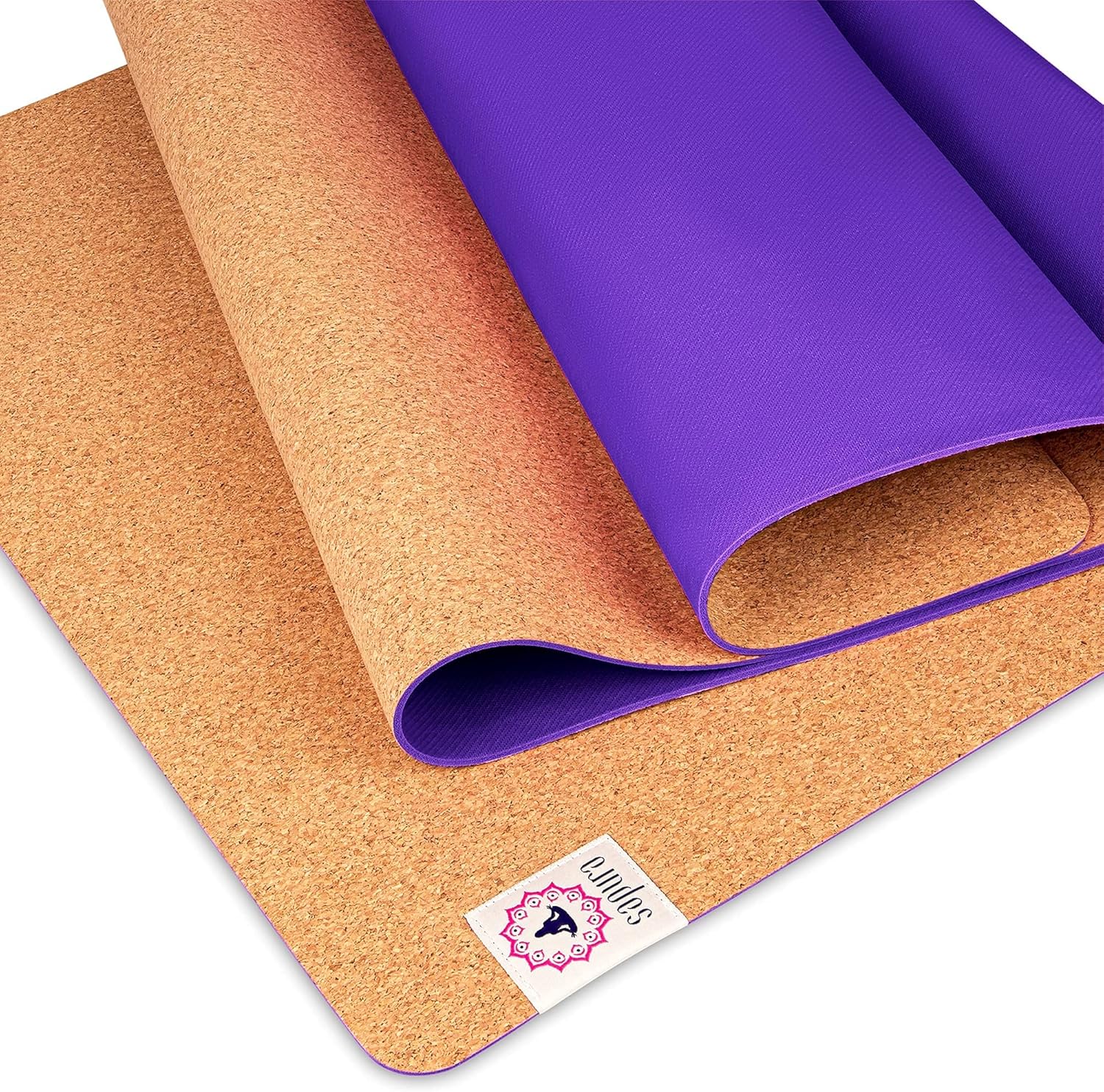 XXL rutschfeste Yogamatte, Kork und Naturkautschuk, 190 cm, extra lang, Tragegurt, nachhaltige Yogamatte, große Überlänge