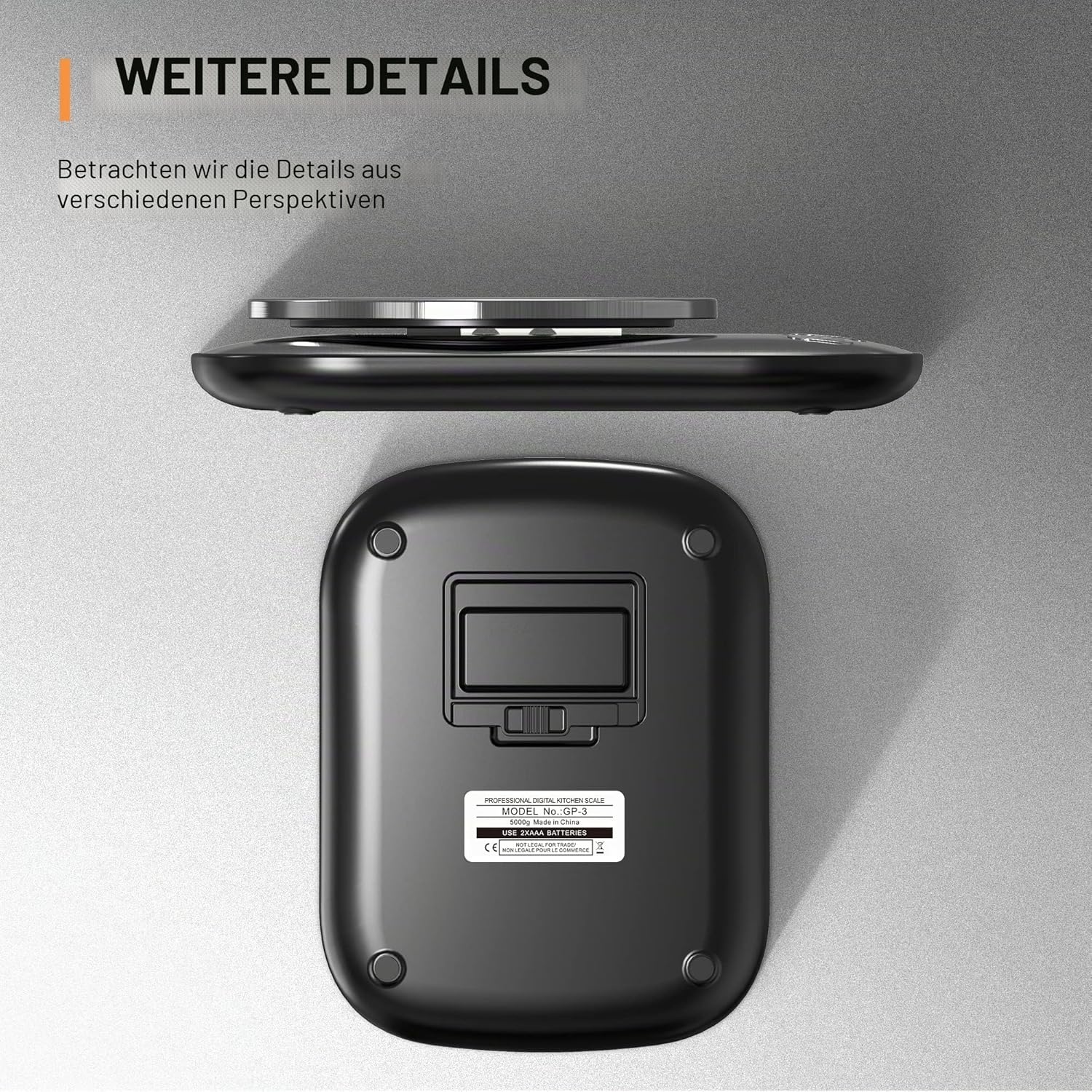 GRAM PRES Lebensmittel-Küchenwaage, digitales Gewicht in Gramm und Unzen, mit IPX6-Wasserdichtigkeit, professionelle digitale Küchen-Lebensmittelwaage aus Edelstahl, 11 lb/0,01 oz, mit Schüssel für Diät, Backen, Kochen – Bild 5