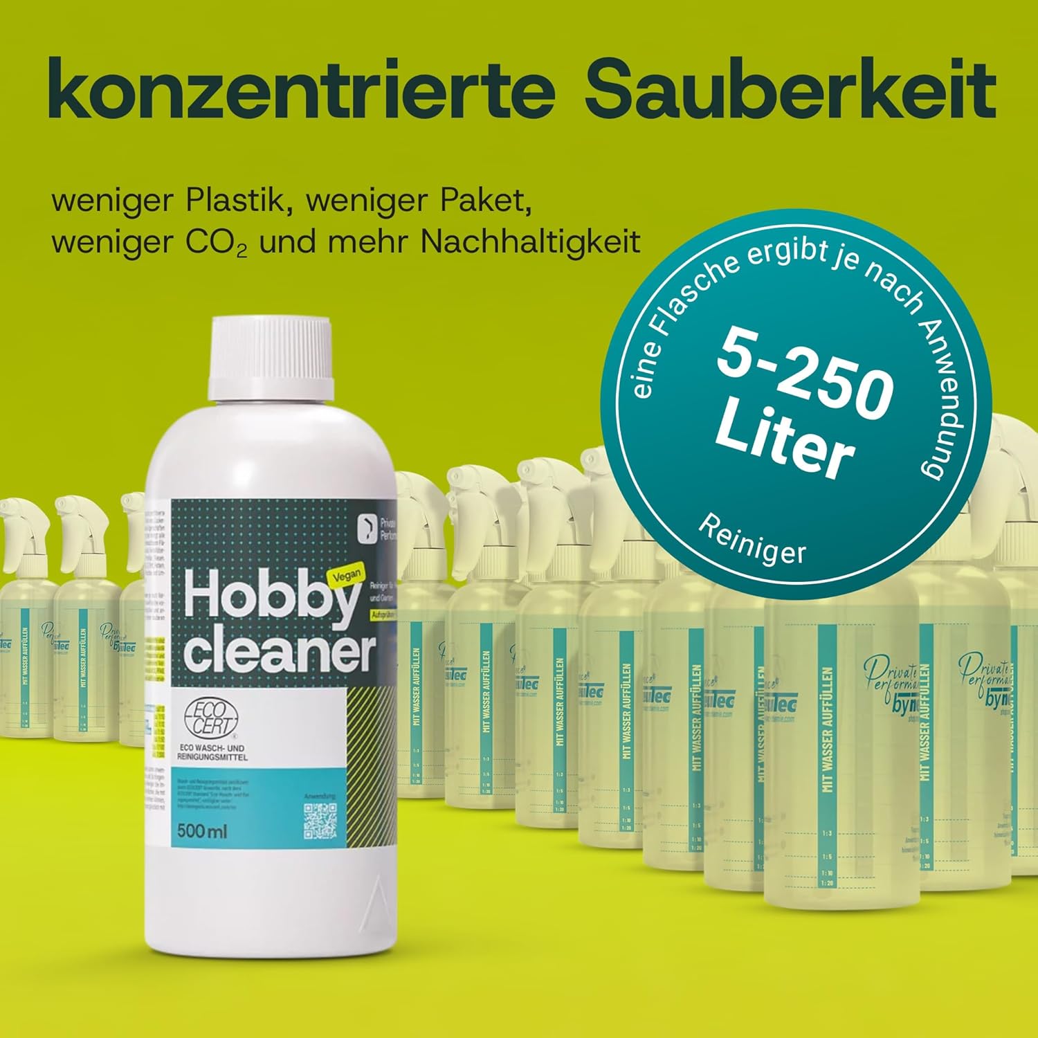 Hobby Cleaner, nachhaltiger Allzweckreiniger für Freizeit, Haus und Garten, 2 x 500 ml Konzentrat, hochwirksamer, professioneller Reiniger für Autos, Wohnwagen, Kunststoffelemente, Polster, Gartenmöbel – Bild 3