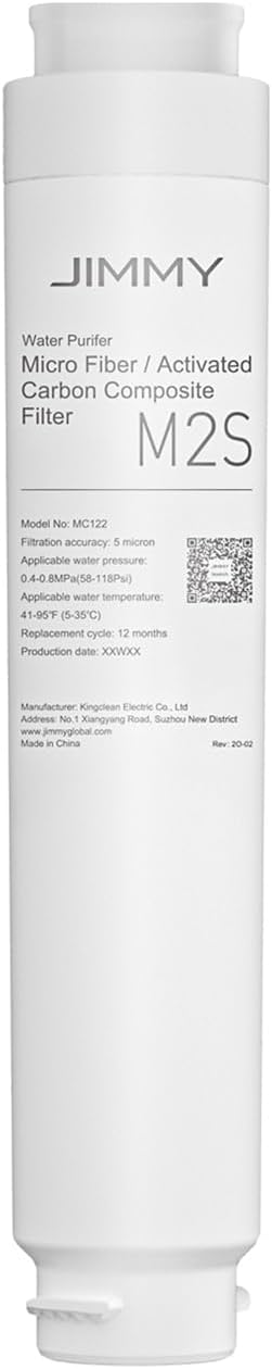 Jimmy Filter, Mikrofaser-Aktivkohle-Verbundfilter M2S, Ersatzfilter für R9 R9 Pro M9 Pro Osmoseanlage Trinkwasser-Arbeitsplatte