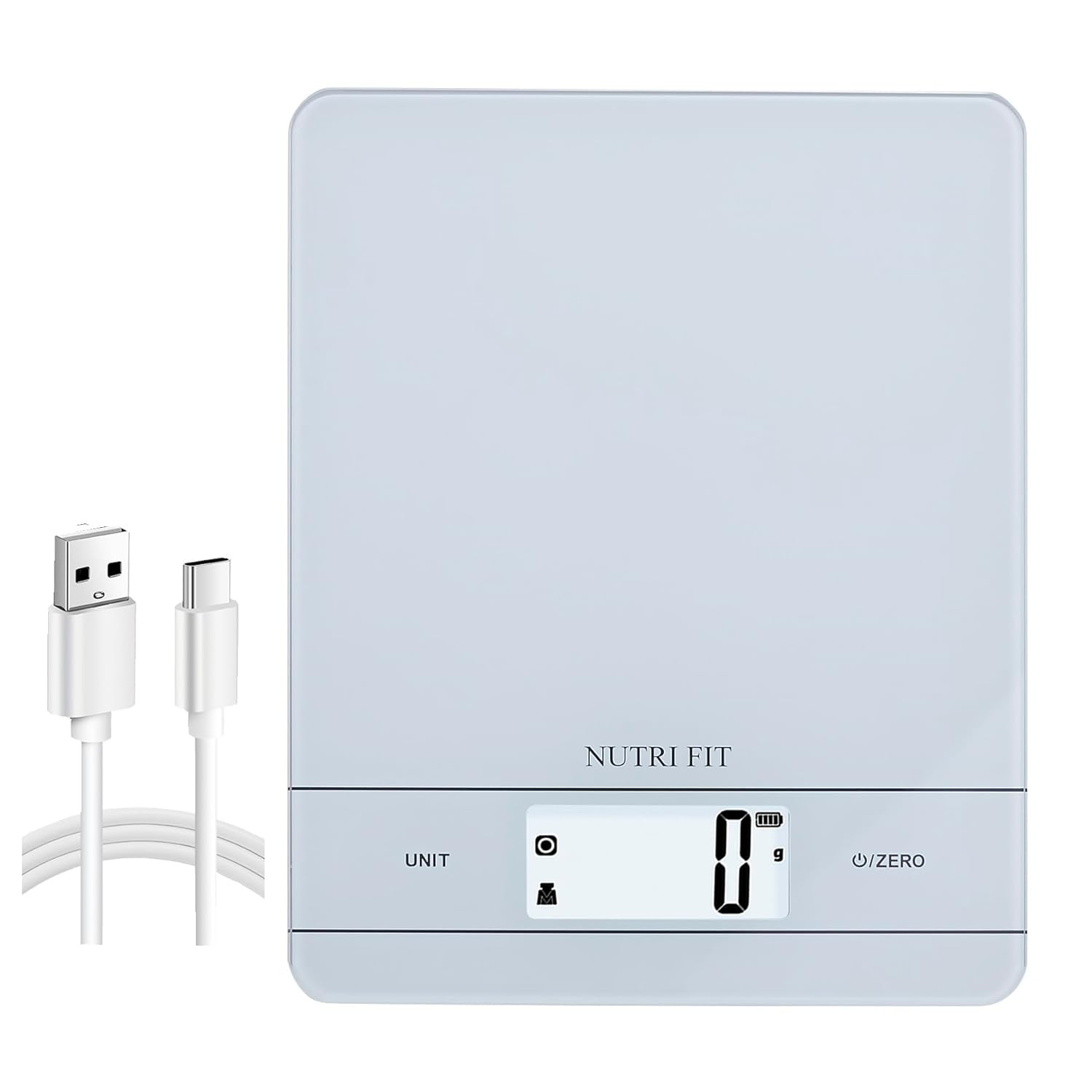 NUTRI FIT Digitale Küchenwaage, hochpräzise elektronische Waage mit Teigschaber
