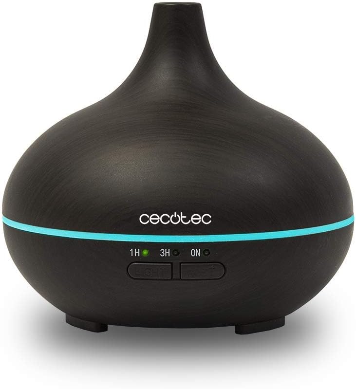 Cecotec Ultraschall-Luftbefeuchter Pure Aroma – 150–300 ml, mit Timer, 7 LED-Farben, Funktion Aromatherapie, besonders leise. (150 ml, Yin)