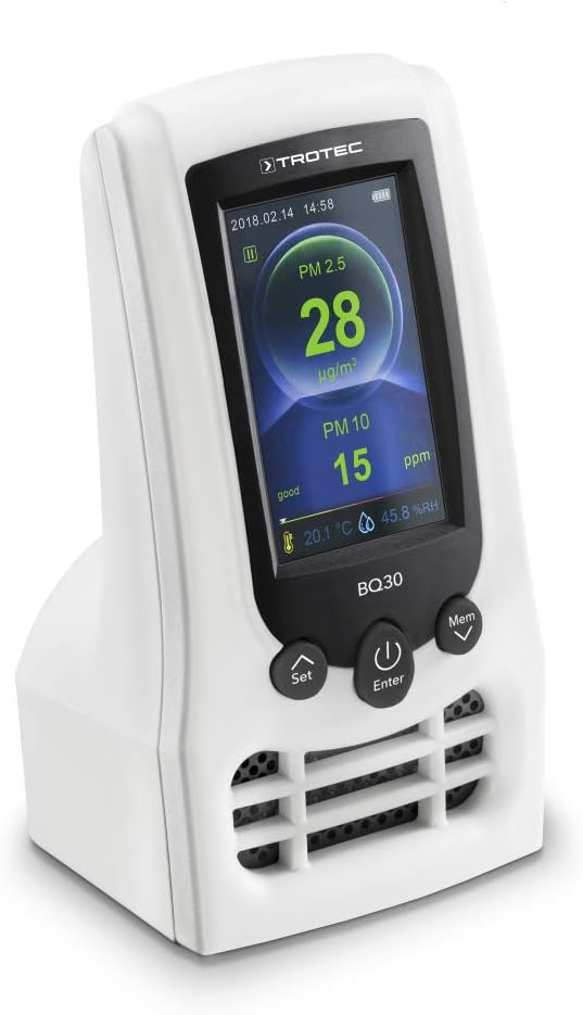 TROTEC CO2-Luftqualitätsmonitor und Partikelmessgerät BQ30 CO2-Ampel, Luftqualitätsmessungen, Kontrolle von Feinstaub und CO2-Belastung – Bild 3