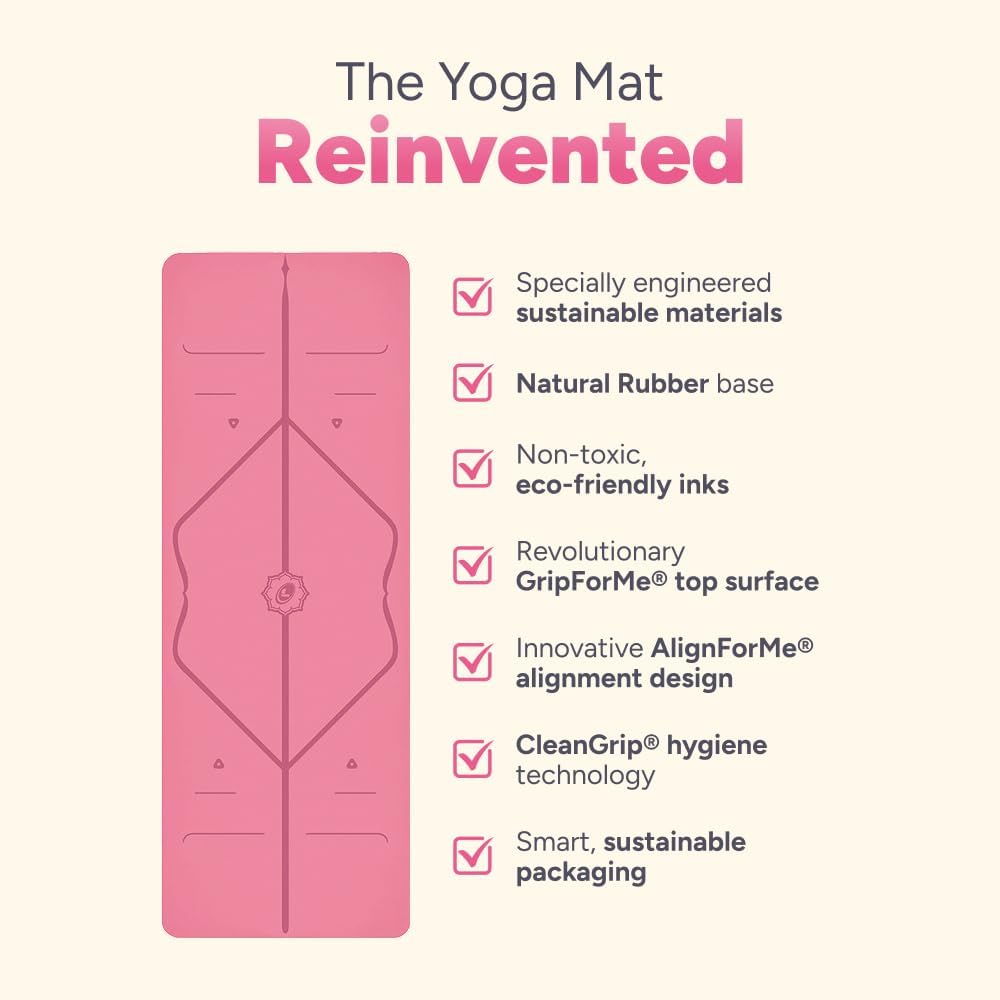 Liforme Reise-Yogamatte – die umweltfreundlichste, rutschfeste Yogamatte der Welt mit originellem, einzigartigem Ausrichtungsmarkierungssystem – biologisch abbaubare Matte aus Naturkautschuk – Bild 3